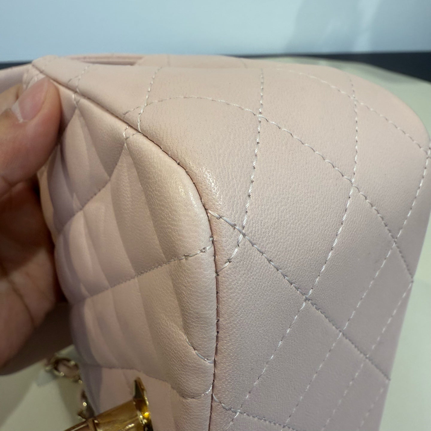 Chanel - Square Mini Flap Bag - Lambskin leather - Pink - (mini)