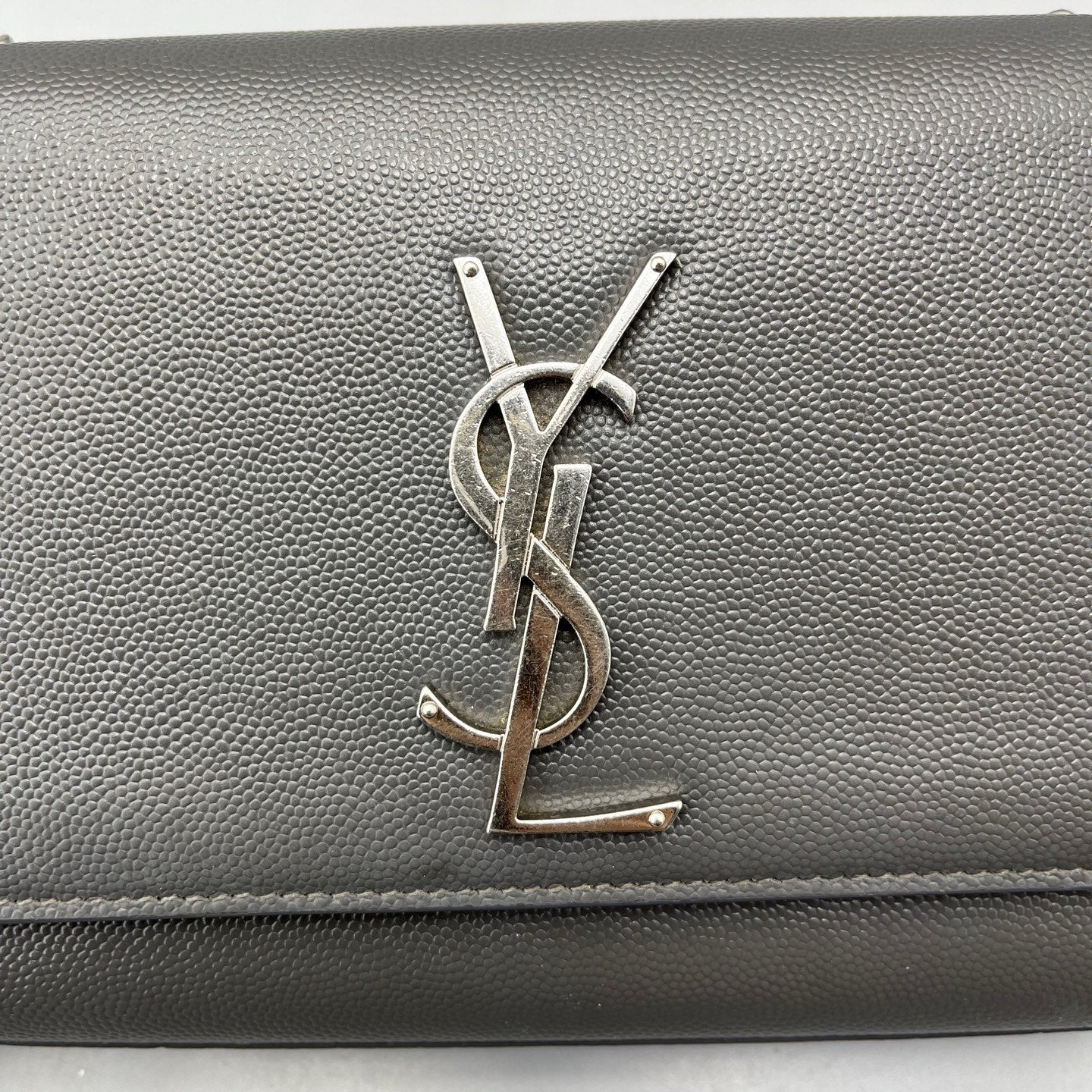 Saint Laurent - Kate Chain Wallet - Leather - Grey - (mini)