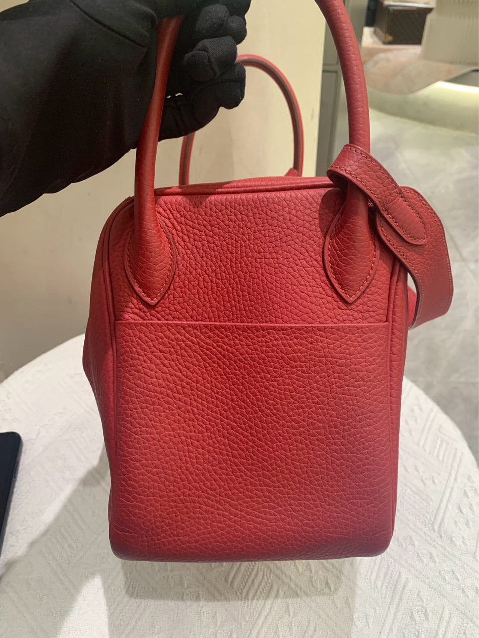 Hermès - Lindy 30 - Taurillon Clemence leather - Red - (medium)