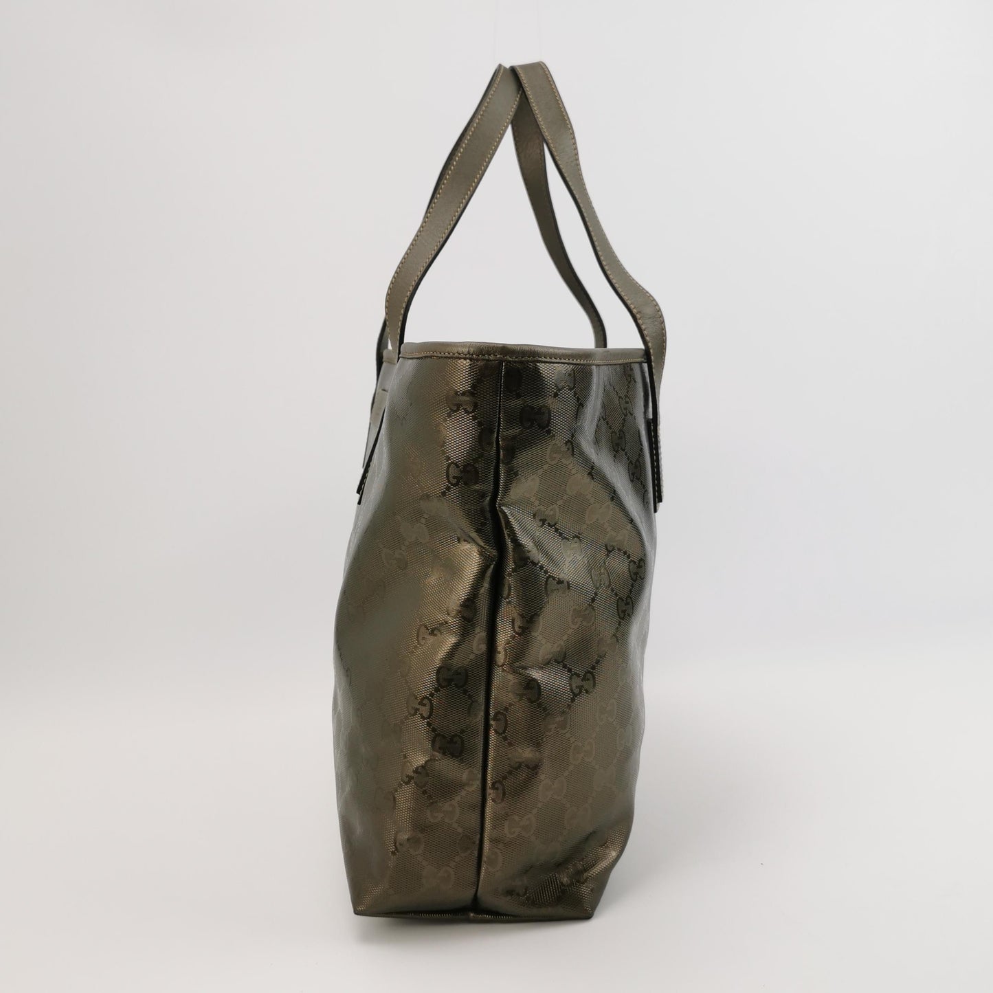 Gucci - GG Imprimé Tote - Coated canvas with leather trim - Metallic Bronze-Brown - (Medium)
