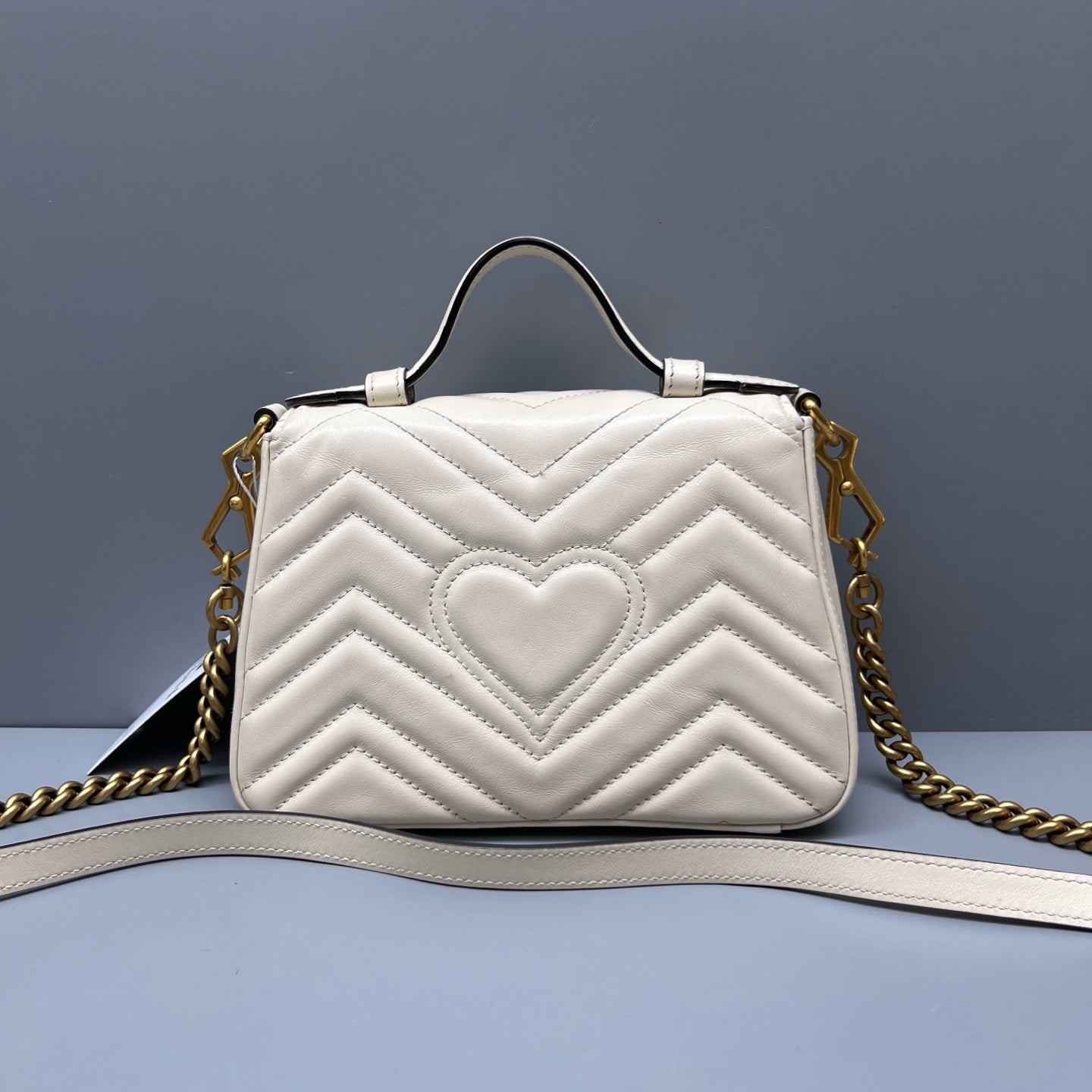 Gucci - GG Marmont Matelassé Mini Top Handle Bag - Leather - White - (mini)