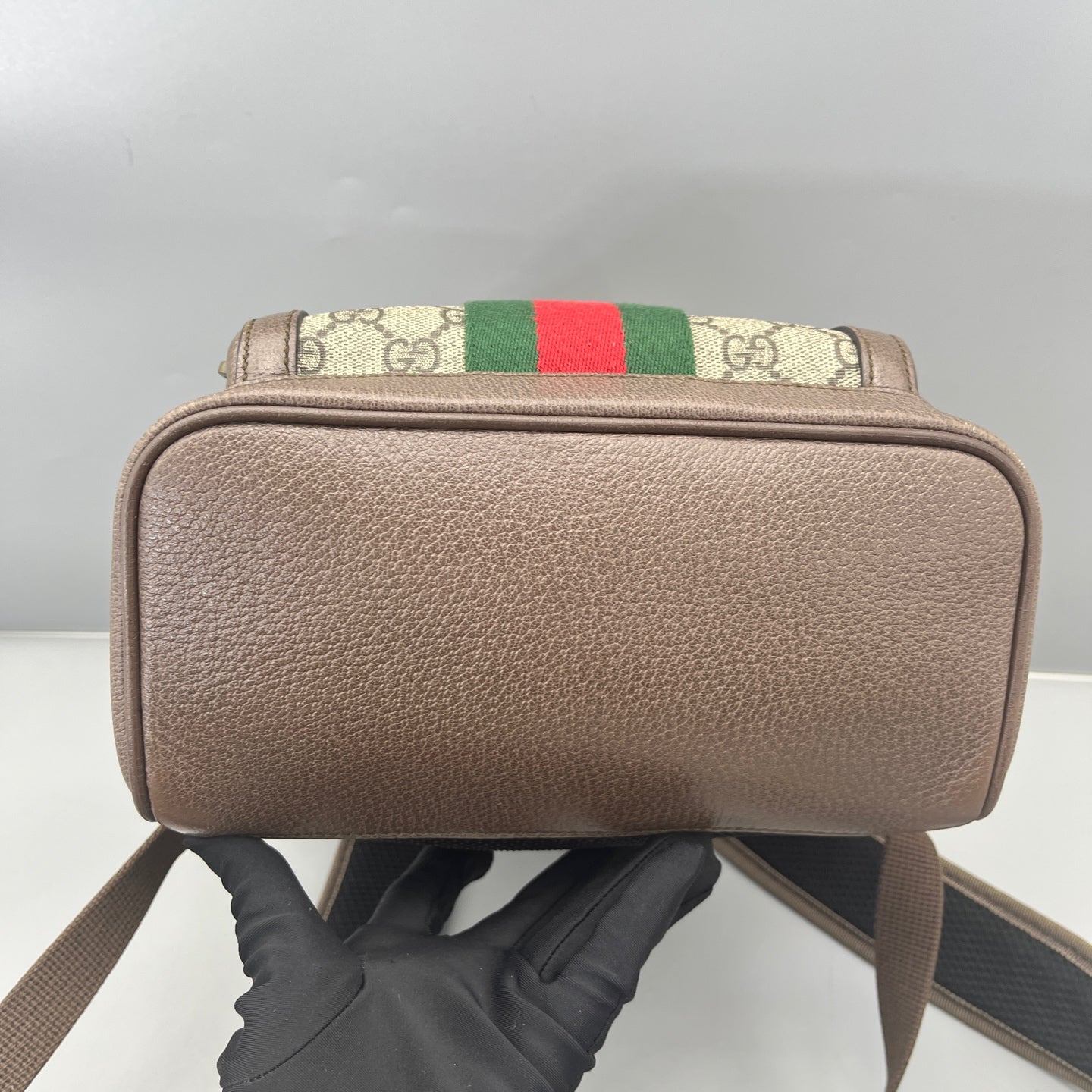 Gucci - Ophidia Backpack - GG Supreme canvas with leather trim - Brown - (small)
