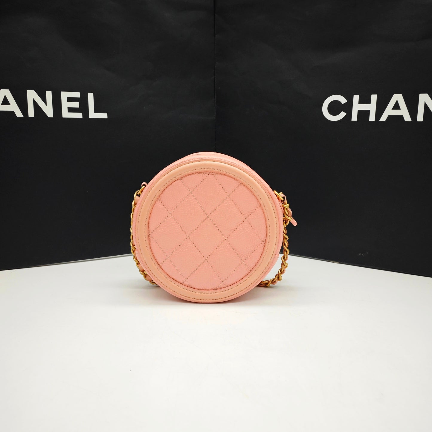 Chanel - Round Mini Bag - Caviar leather - Pink - (mini)