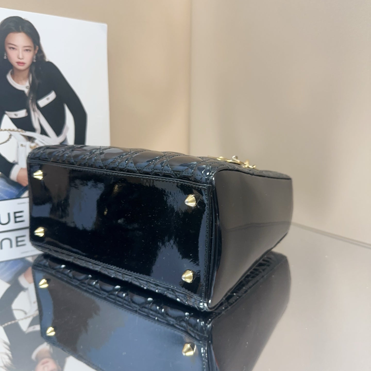 Dior - Lady Dior Medium - Patent leather - Black - (medium)