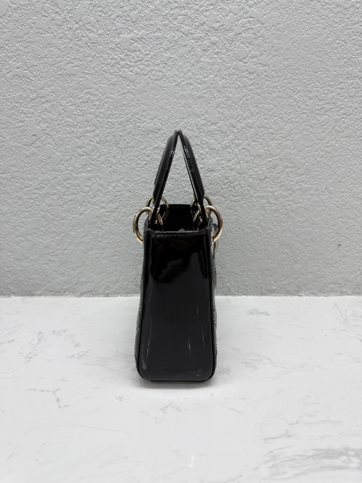 Dior - Lady Dior Mini - Patent leather - Black - (mini)