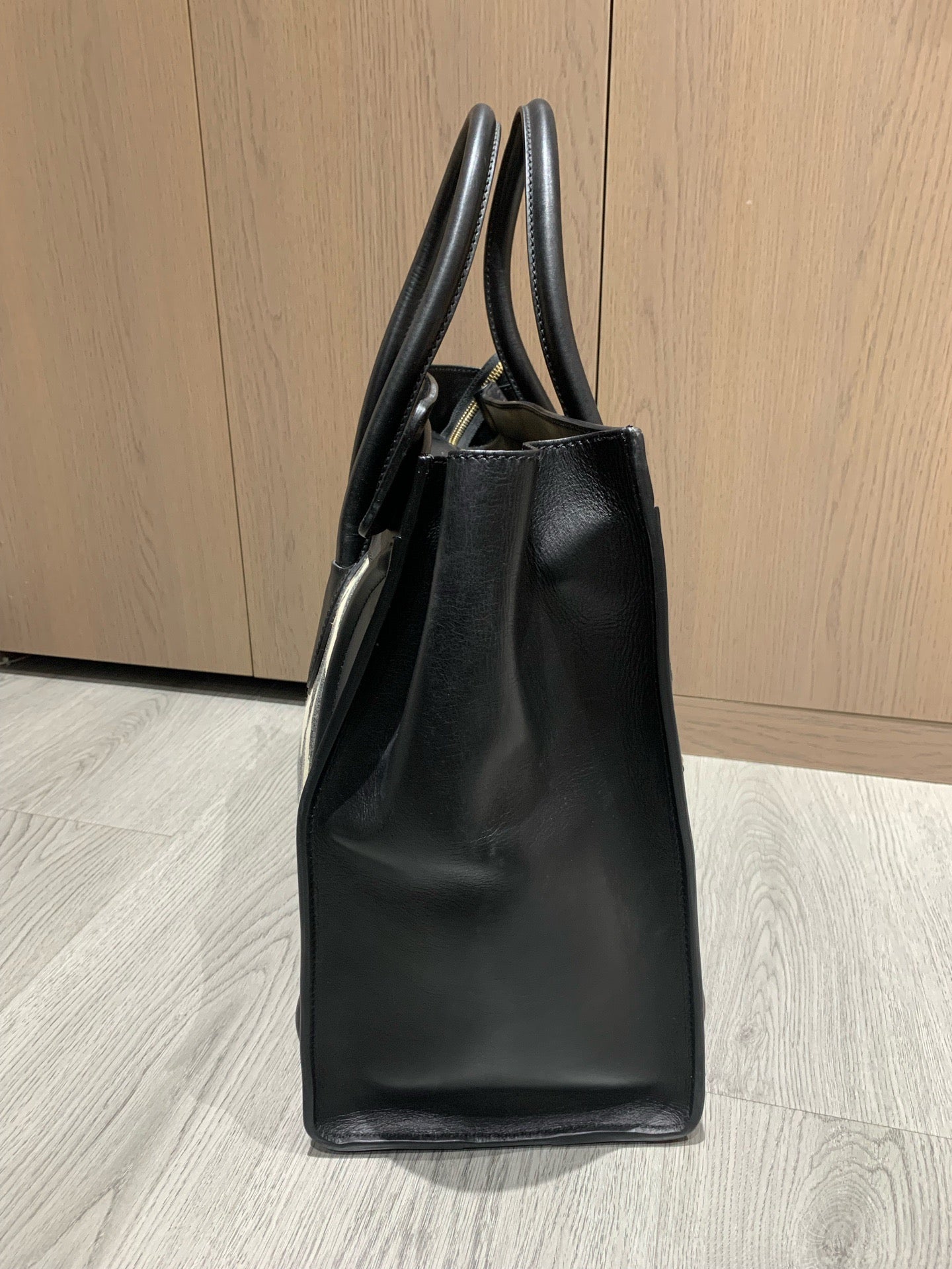 Celine - Luggage Tote - Leather and Canvas - Black - (Medium)