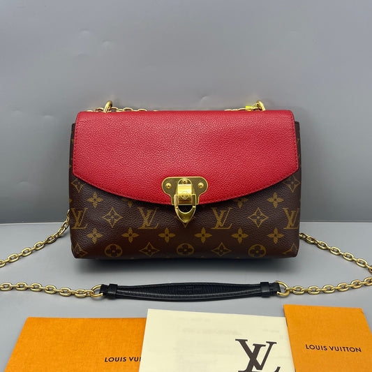 Louis Vuitton - Saint Placide - Monogram coated canvas with grained leather flap - Red - (medium)
