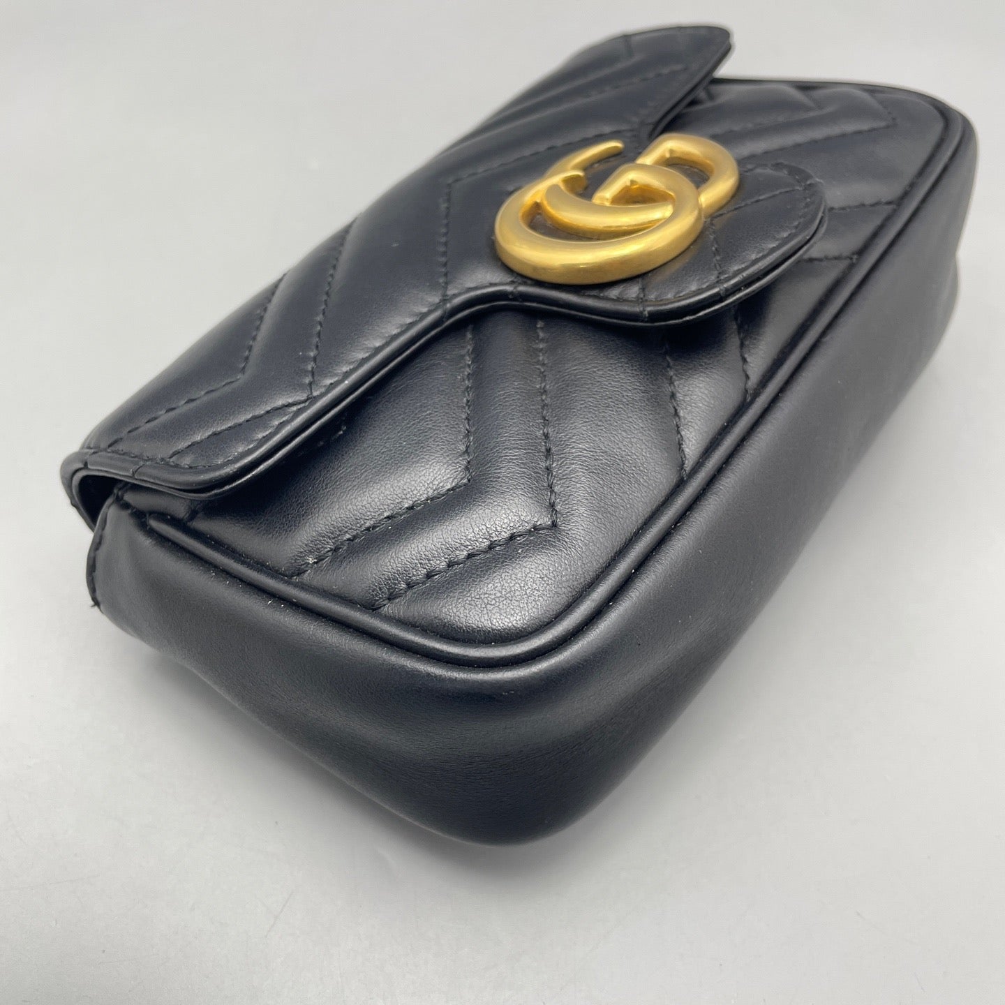 Gucci - GG Marmont Super Mini Bag - Leather - Black - (mini)