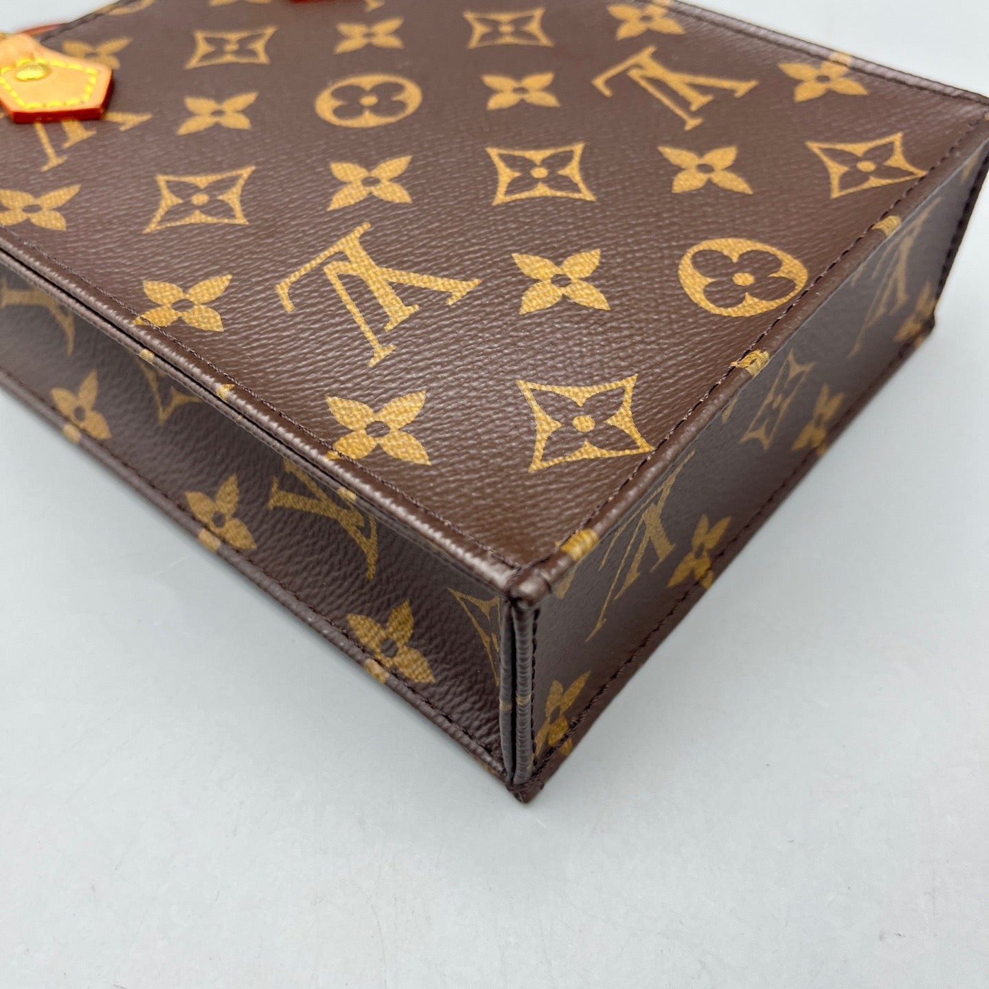 Louis Vuitton - Mini Sac Plat - Monogram coated canvas with natural cowhide leather trim - Brown - (mini)