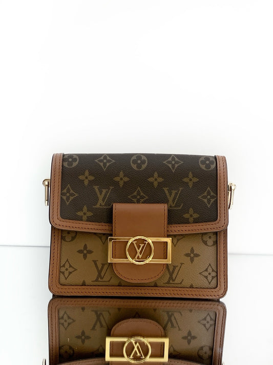Louis Vuitton - Mini Dauphine - Monogram Canvas with natural cowhide leather trim - Brown - (mini)