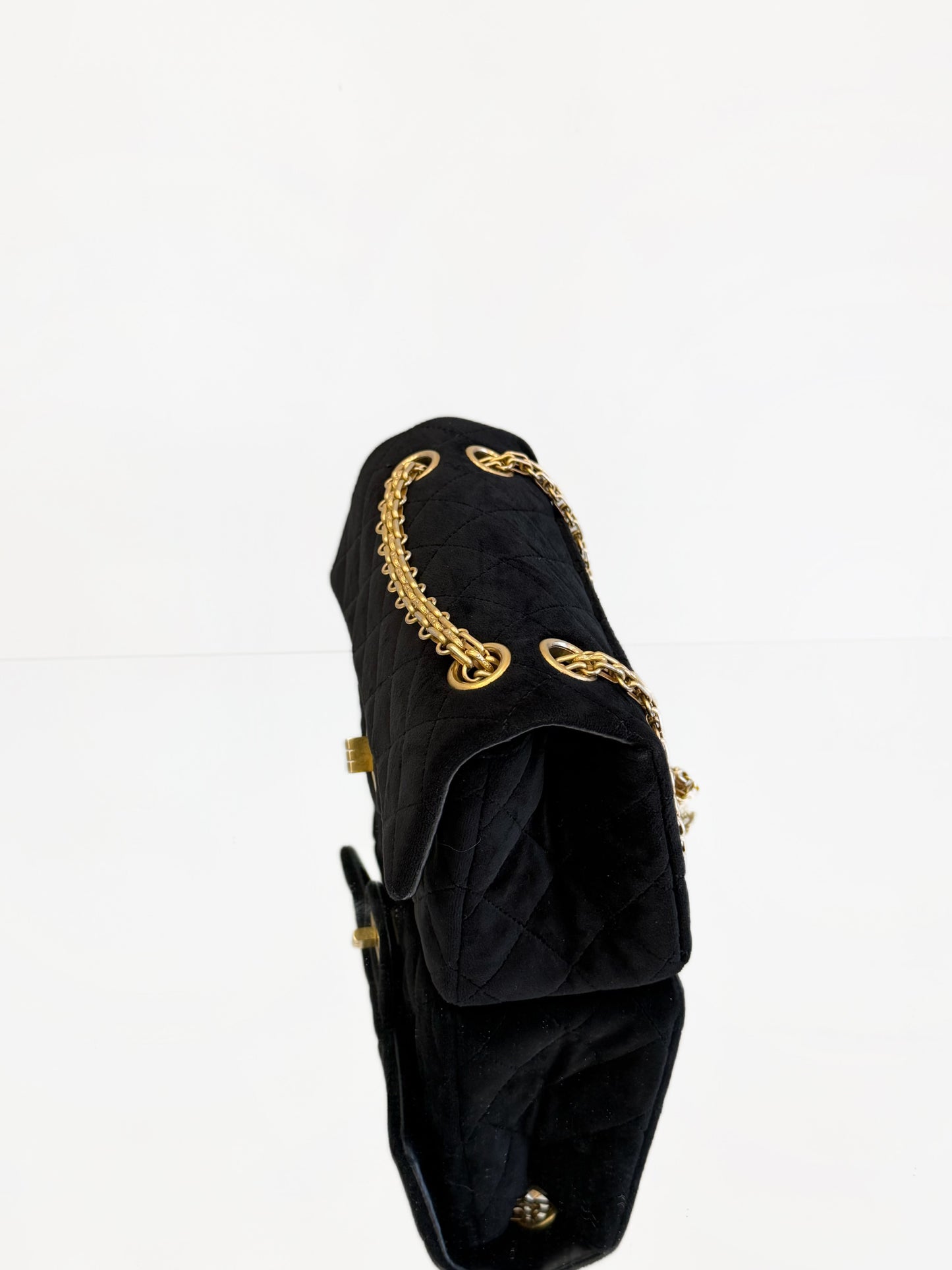 Chanel - 2.55 Mini Flap Bag - Velvet - Black - (mini)