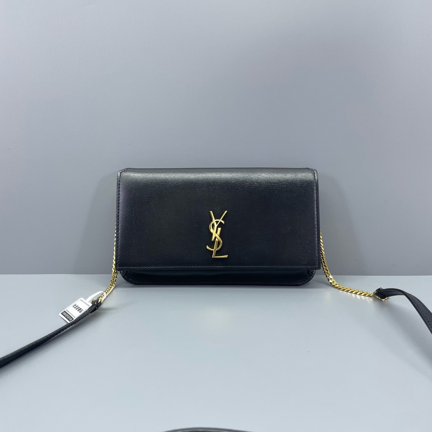 Saint Laurent - Monogram Chain Phone Holder - Grained leather - Black - (mini)