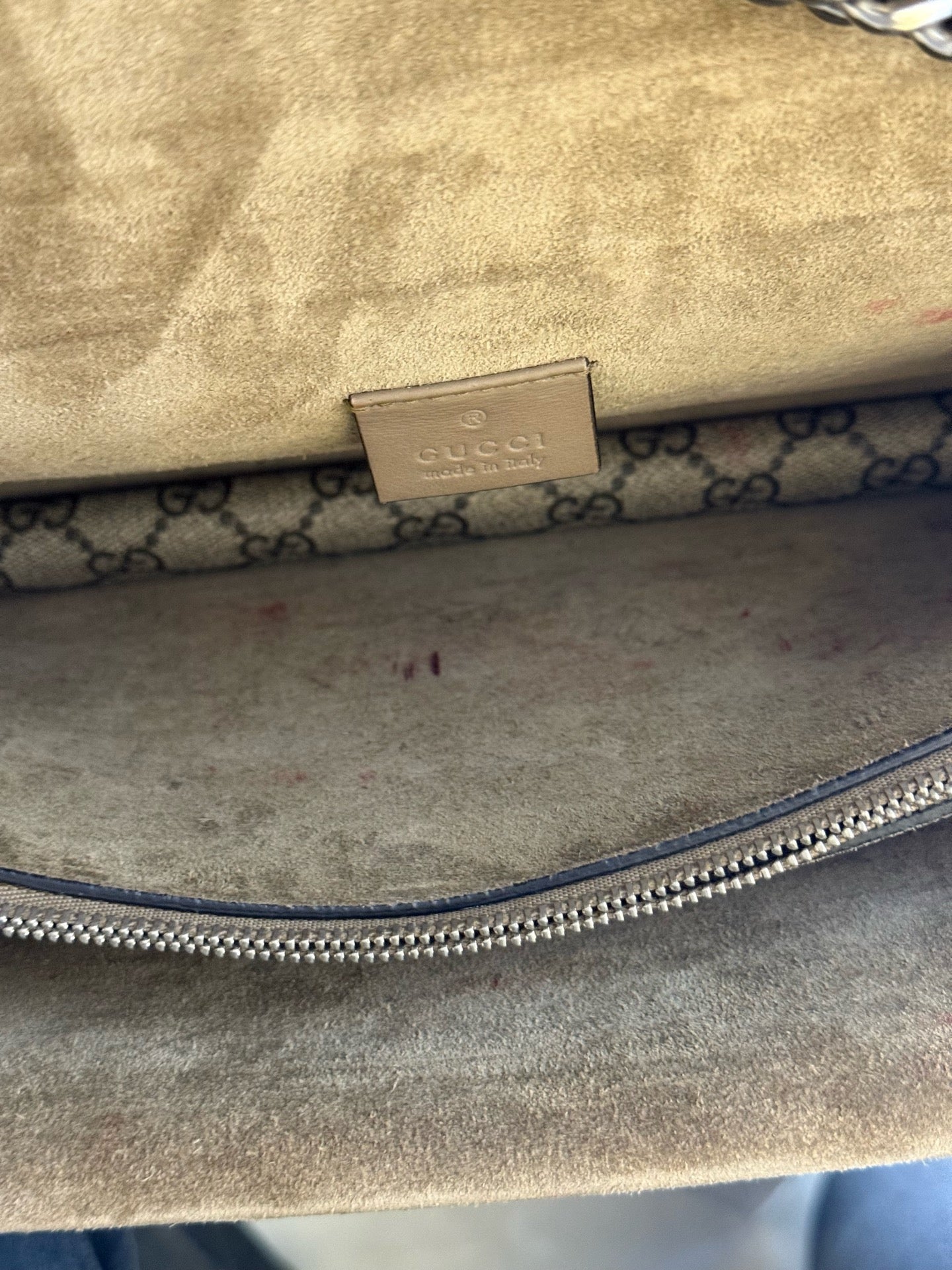 Gucci - Dionysus Shoulder Bag - GG Supreme canvas with suede trim - Camel - (medium)