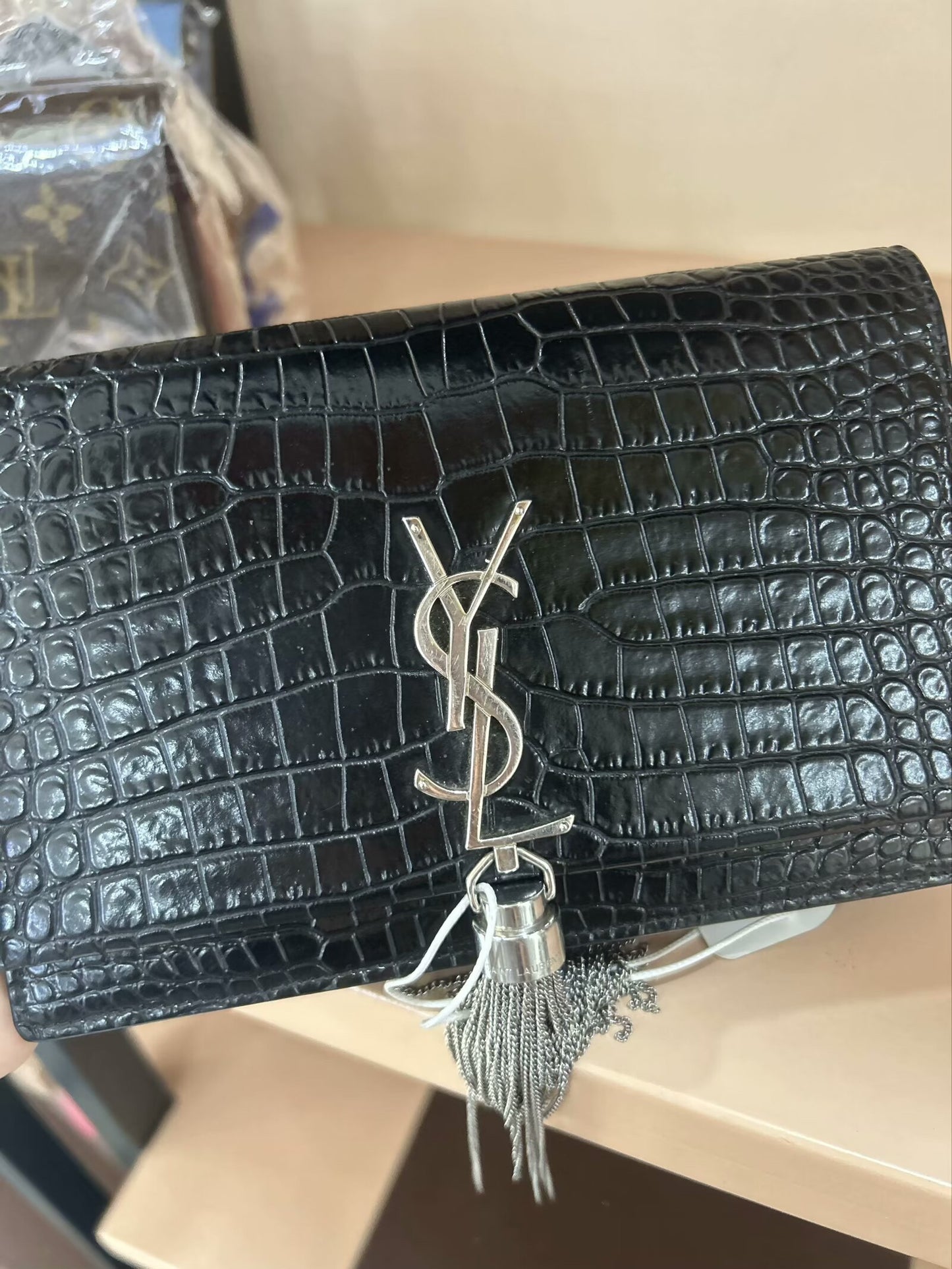 Saint Laurent - Kate Tassel Chain Bag - Leather - Black with Silver-tone Hardware - (mini)