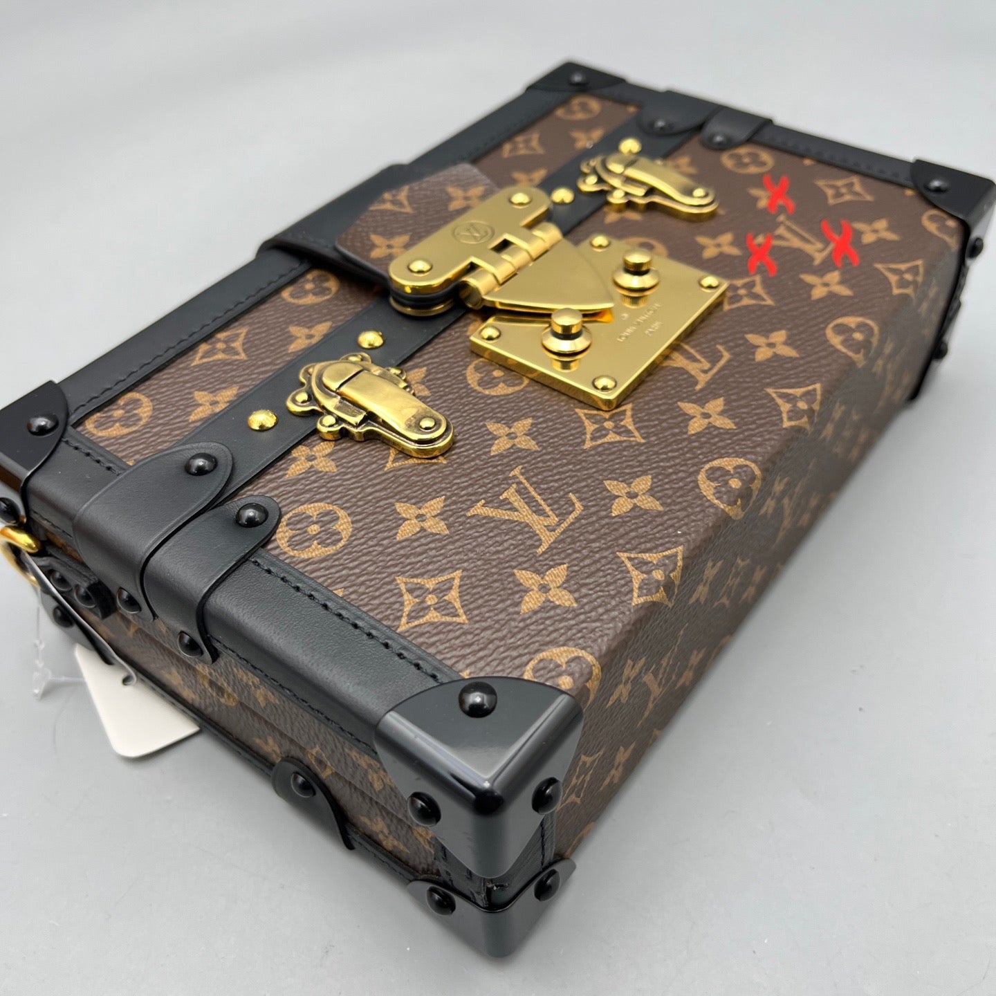 Louis Vuitton - Petite Malle Hard Box Clutch - Monogram coated canvas with leather trim - Brown - (mini)