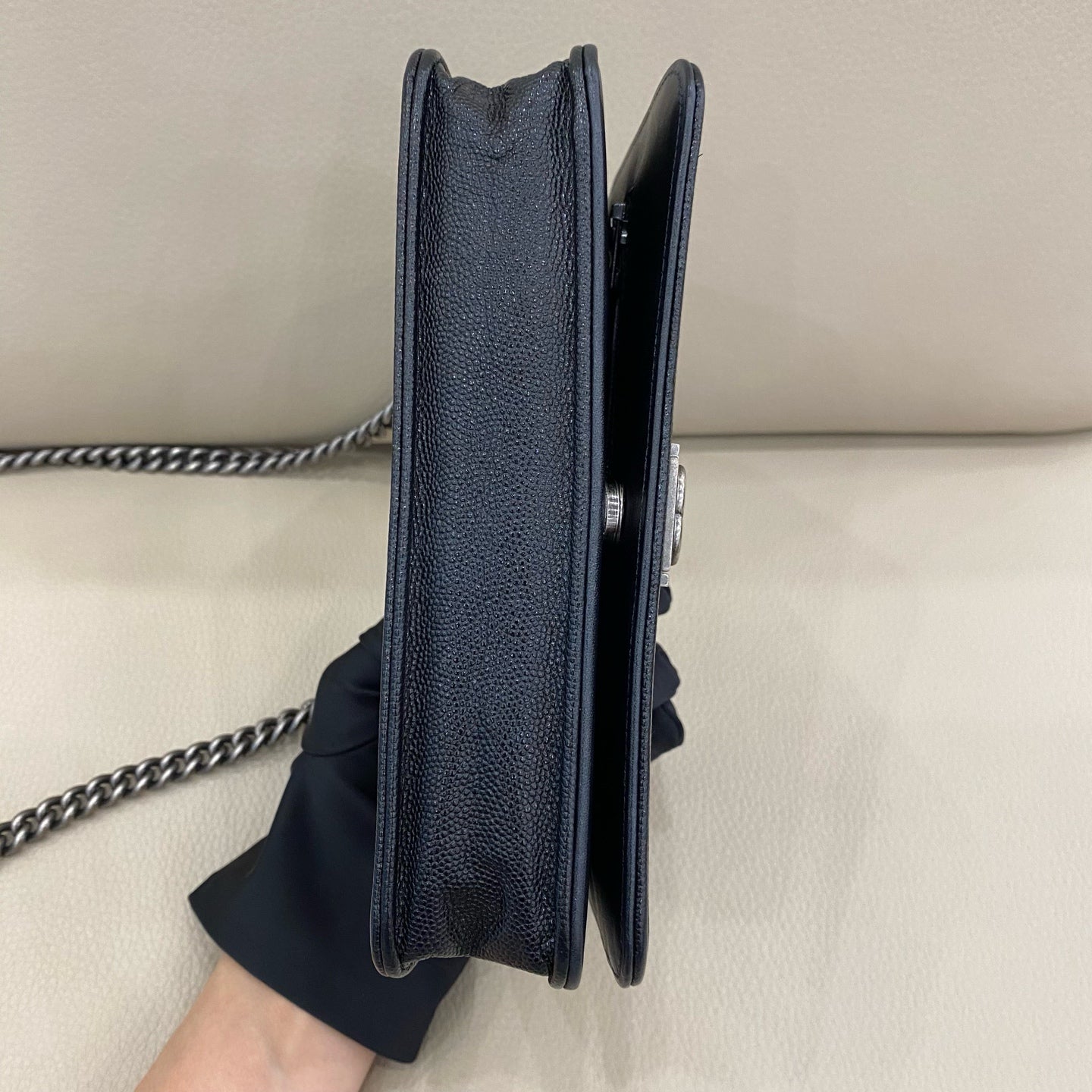 Chanel - Boy Chanel Wallet on Chain (WOC) - Caviar Leather - Black - (mini)