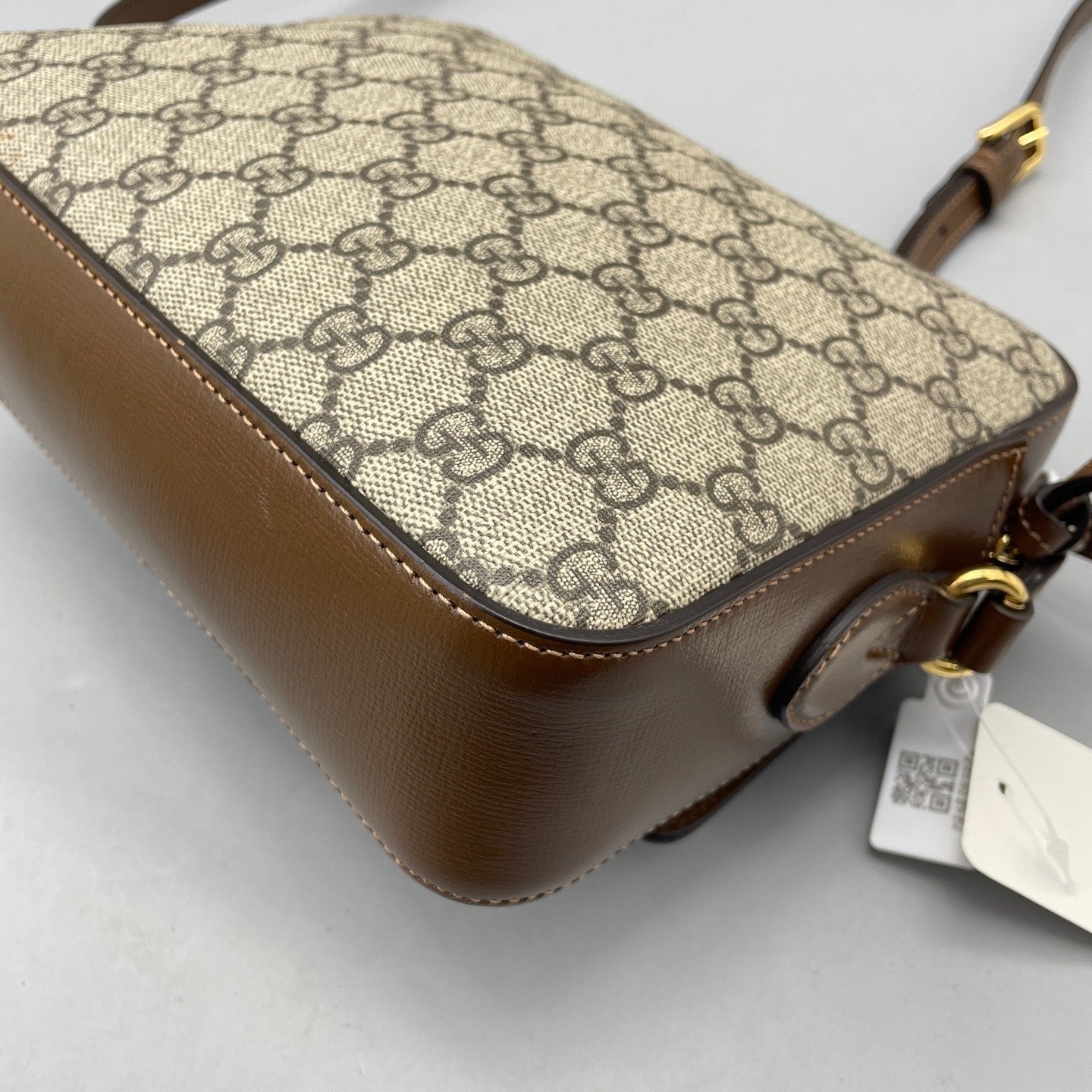 Gucci - 1955 Horsebit Camera Bag - GG Supreme canvas with leather trim - Brown - (small)