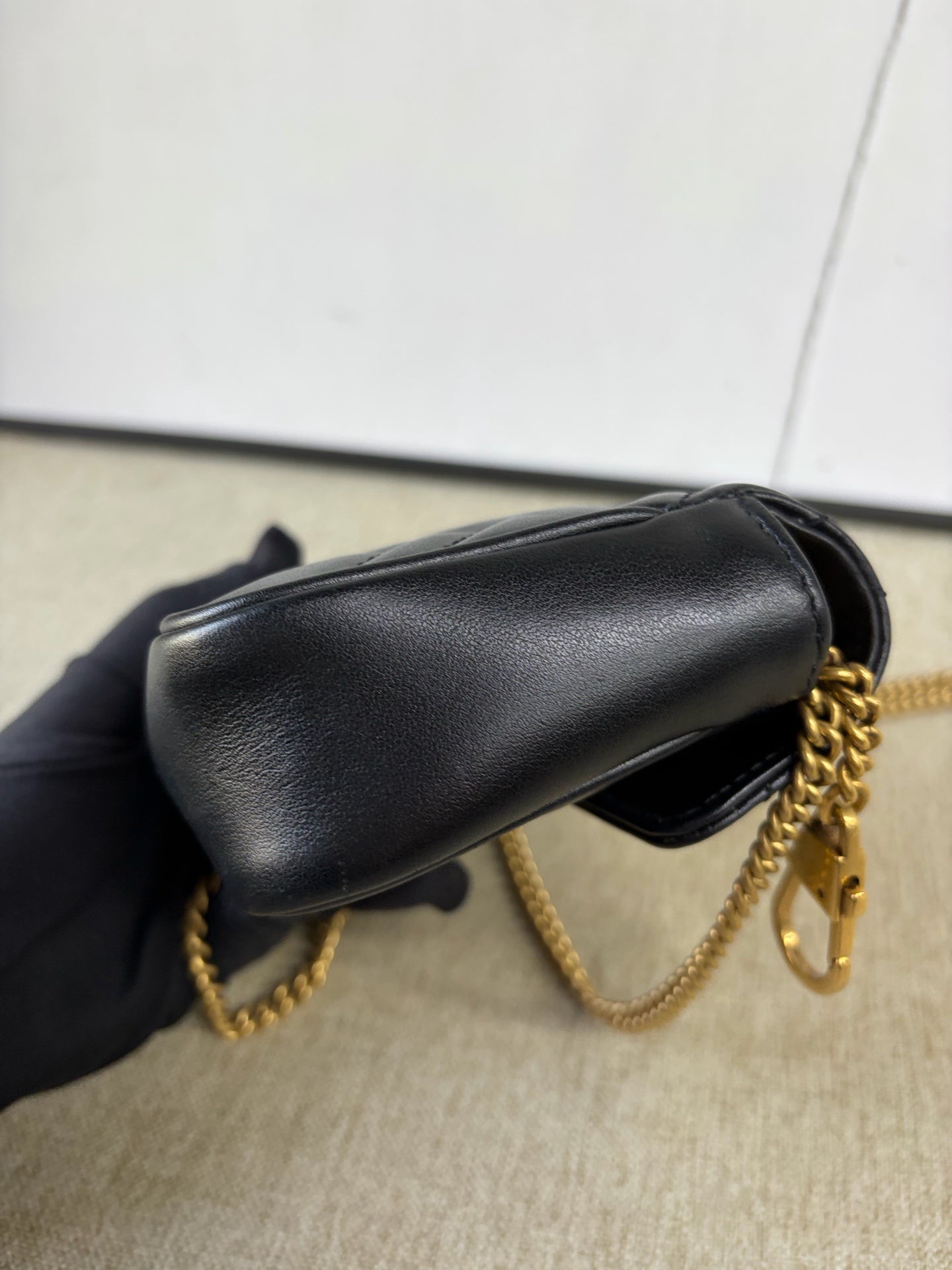 Gucci - GG Marmont Super Mini Bag - Leather - Black - (mini)