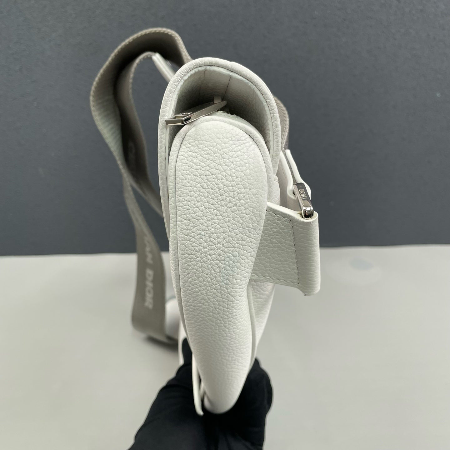 Dior - Saddle Bag - Grained leather - White - (small)