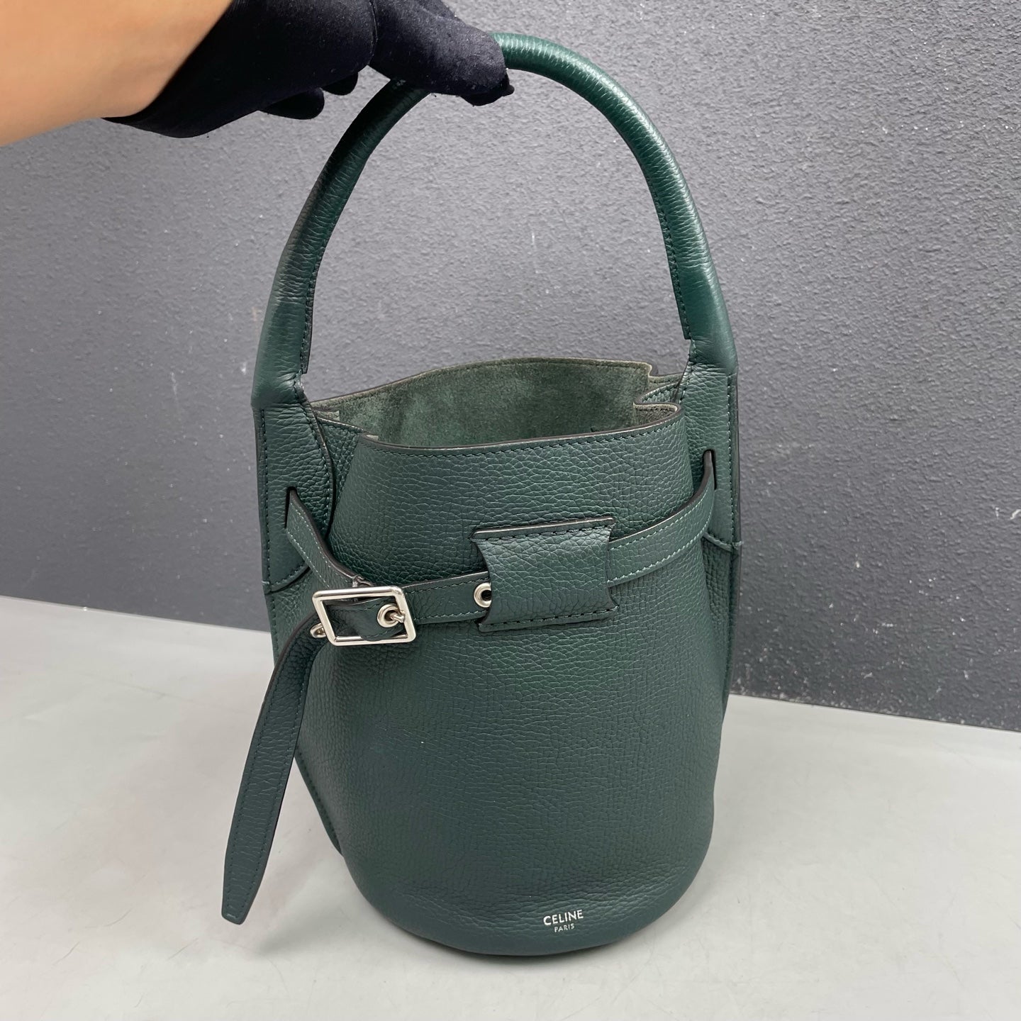 Celine - Big Bag Bucket Nano - Leather - Dark Green - (mini)