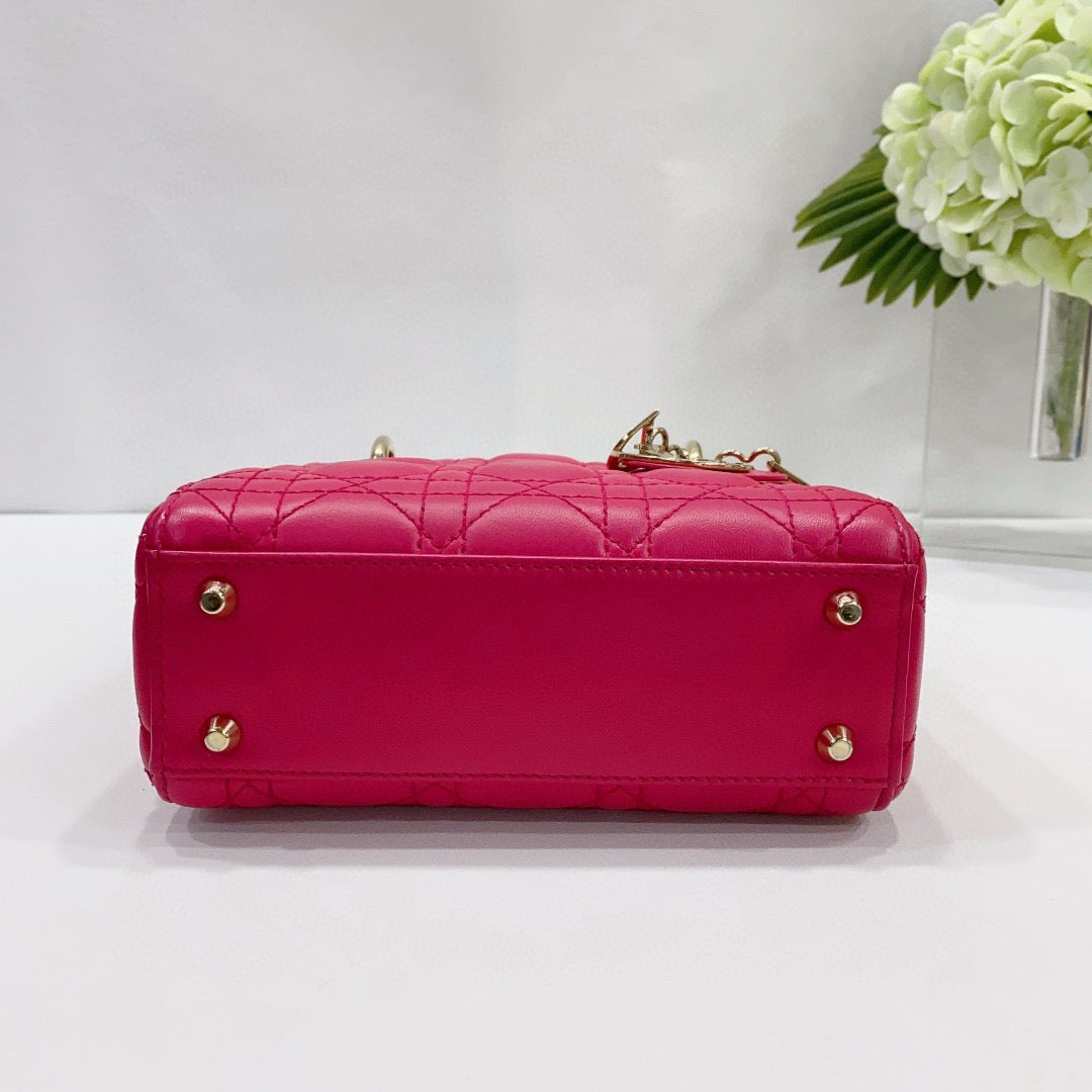 Dior - Lady Dior Mini - Lambskin leather - Pink - (Mini)
