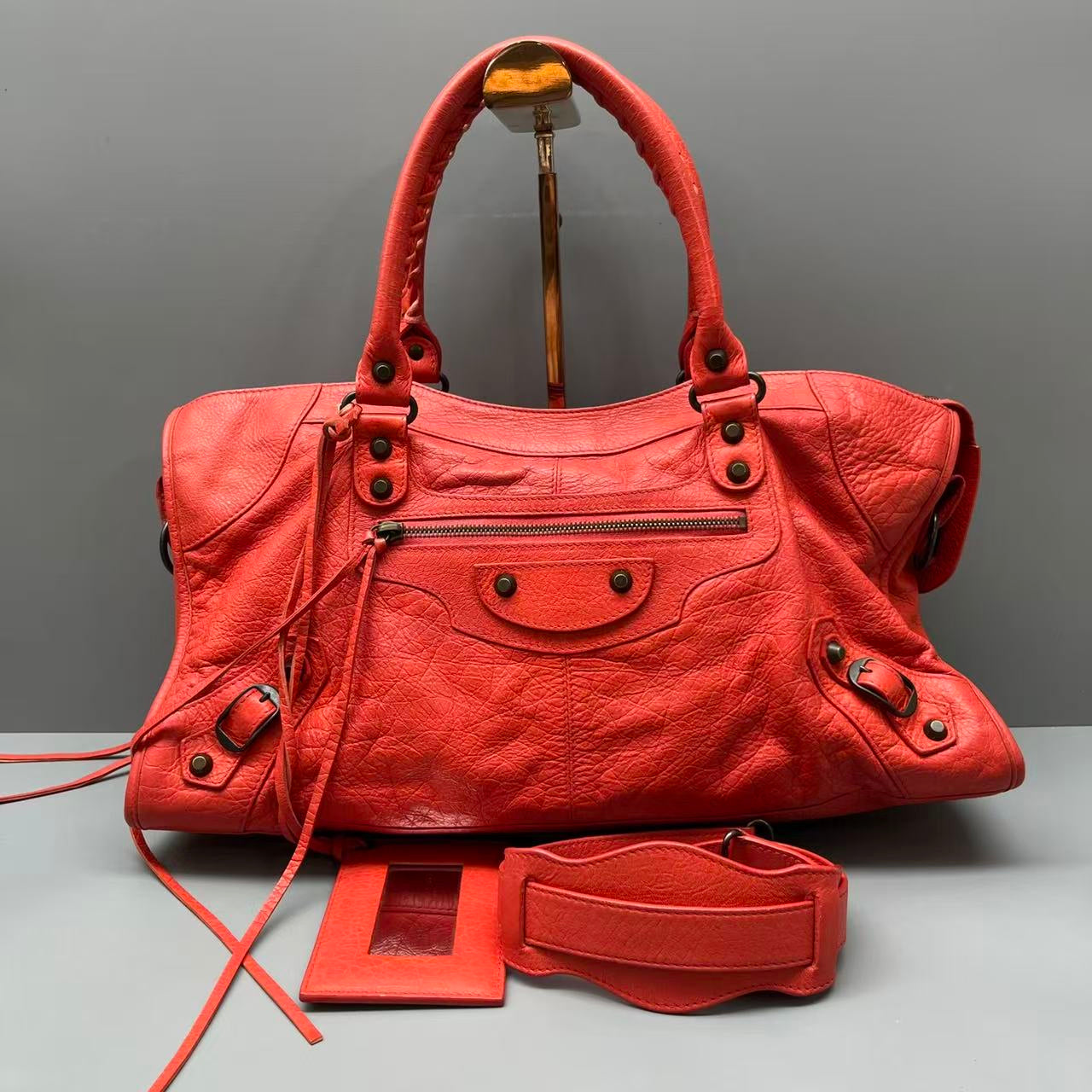 Balenciaga - City Bag - Distressed lambskin leather - Orange - (Large)