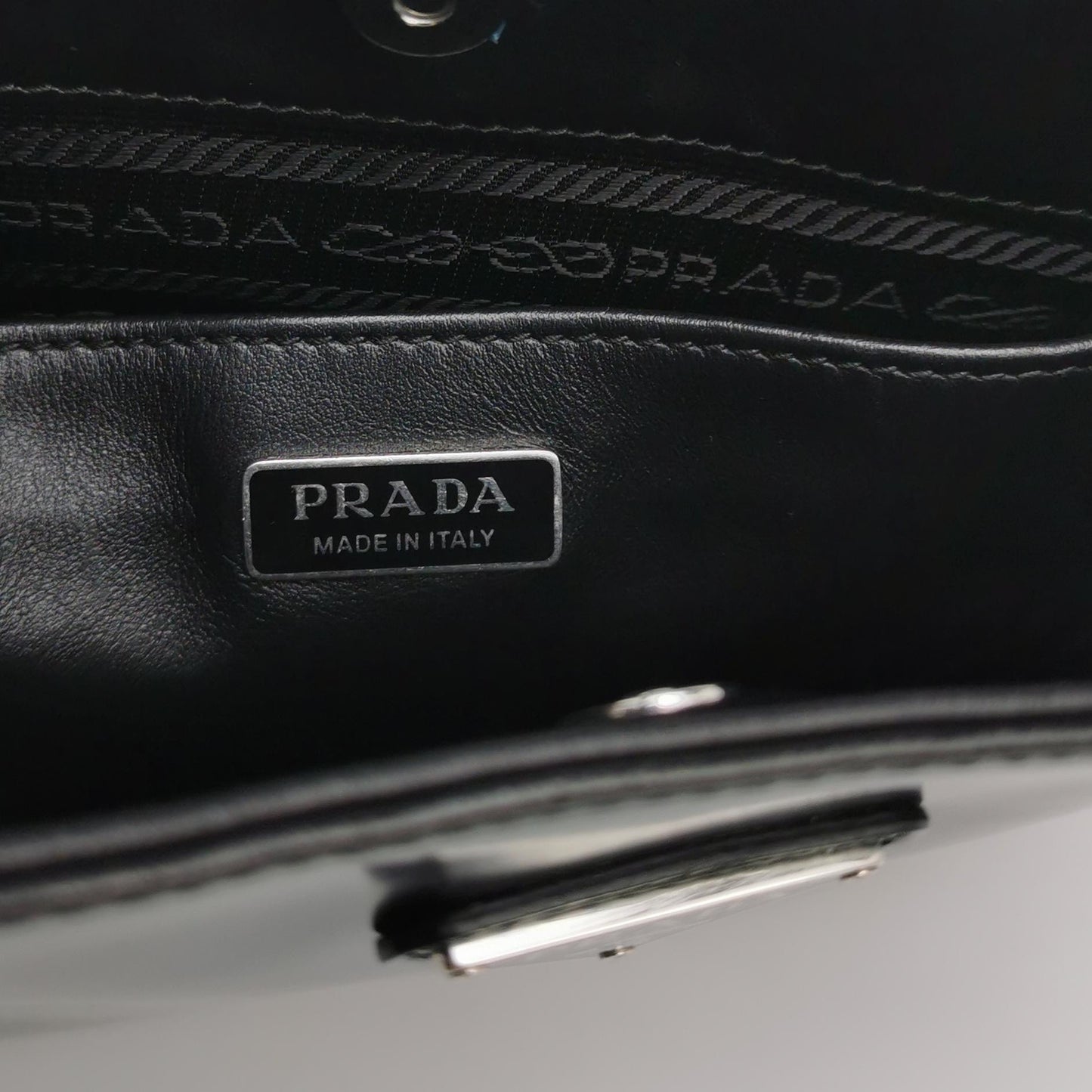 Prada - Cleo Shoulder Bag - Brushed leather - Black - (small)