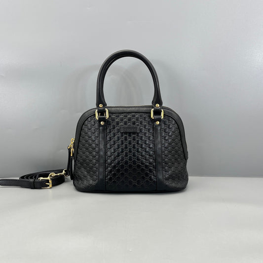 Gucci - Microguccissima Dome Bag - Leather - Black - (Small)