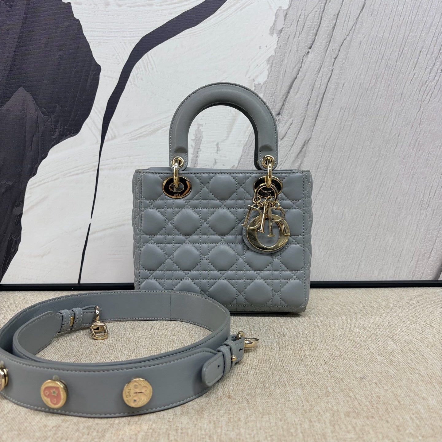 Dior - Lady Dior Mini - Lambskin leather - Grey - (Small)