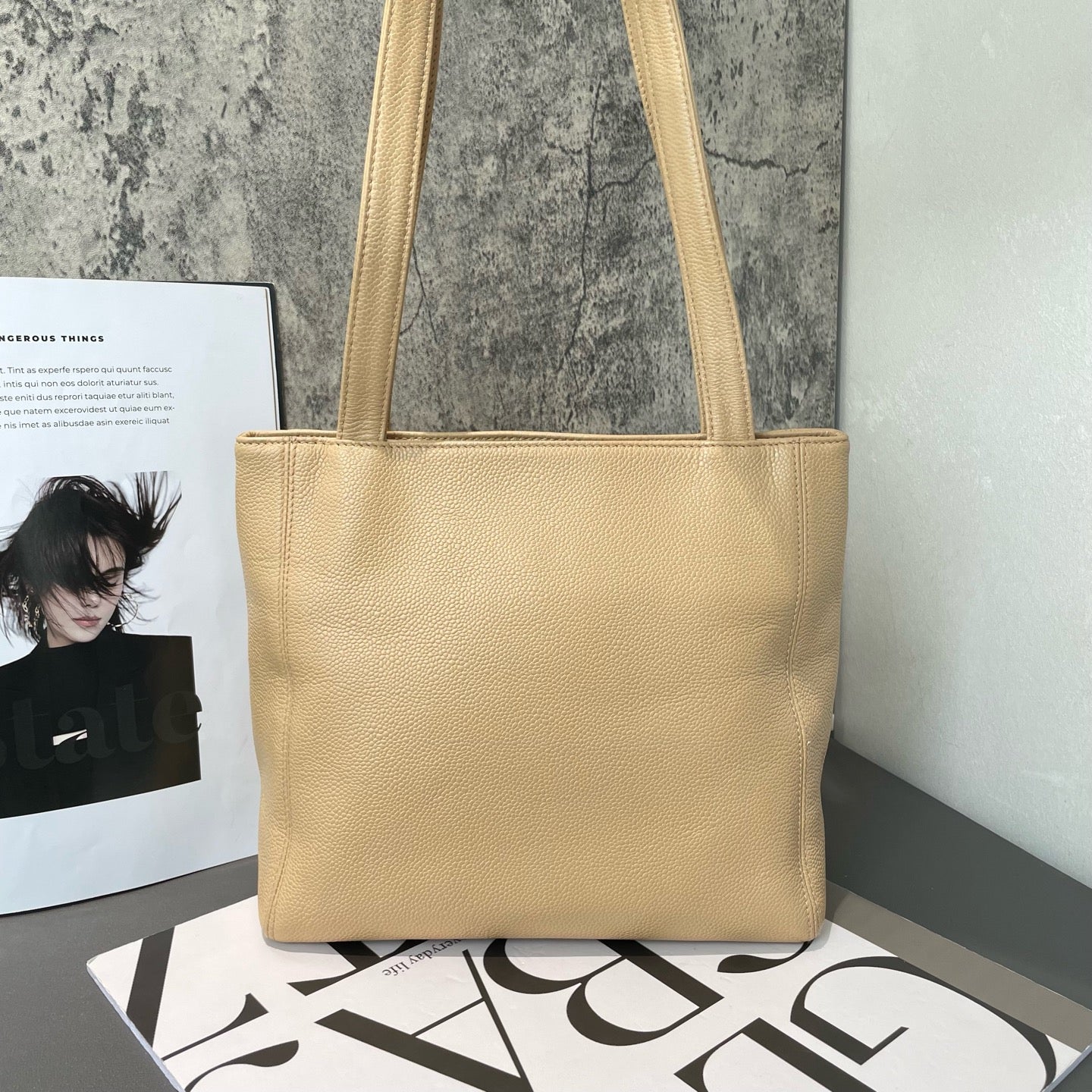 Chanel - Vintage Caviar Skin Tote - Caviar leather - Beige - (medium)