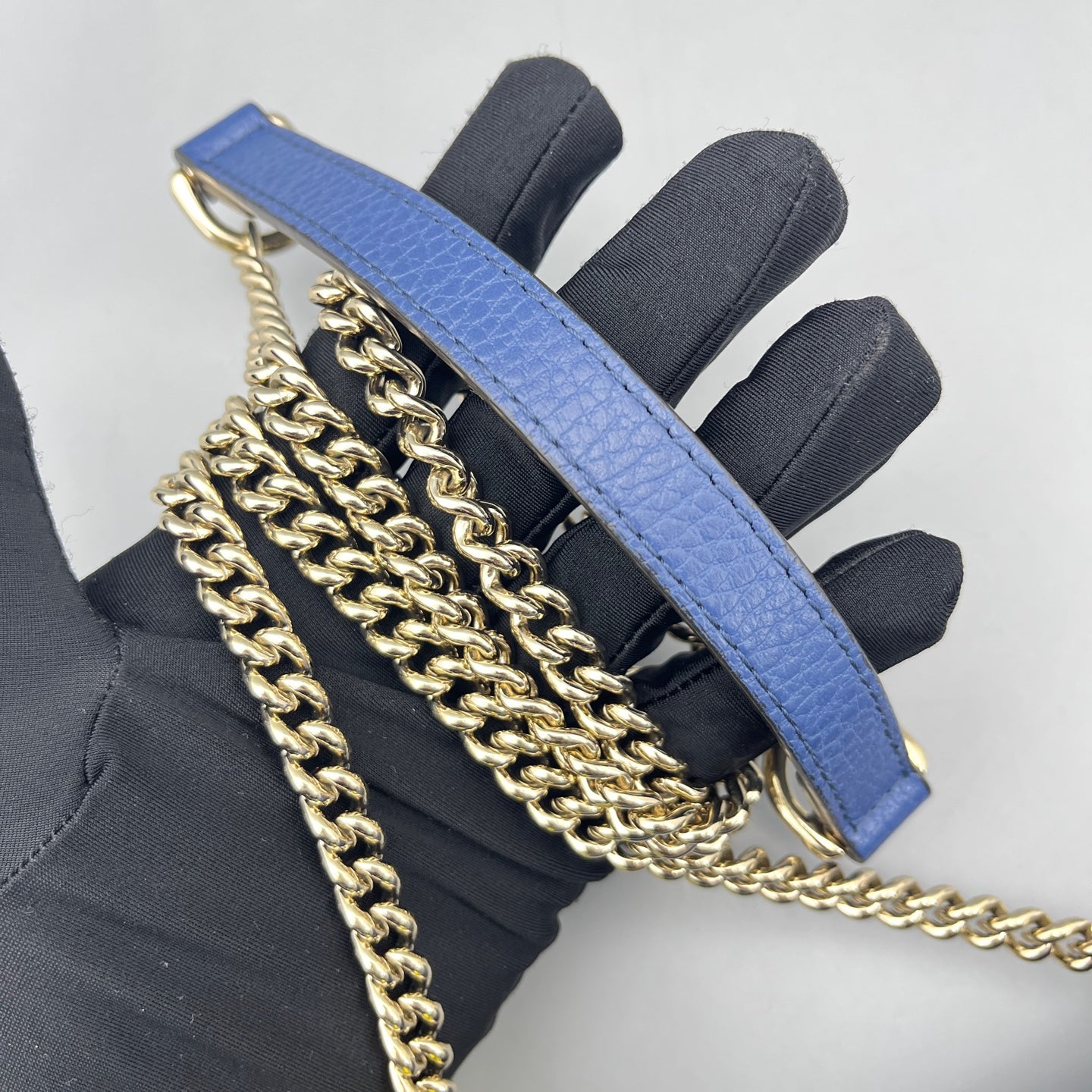 Gucci - Interlocking G Flap Accordion Bag - Grained leather - Blue - (small)