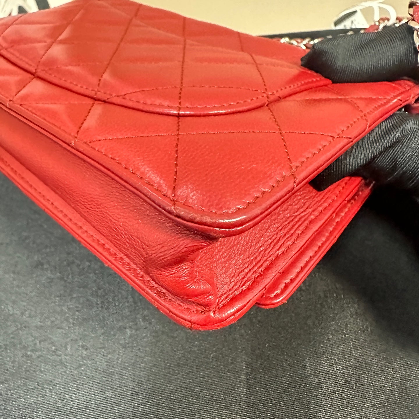 Chanel - Classic Quilted Wallet on Chain (WOC) - Lambskin leather - Red - (mini)