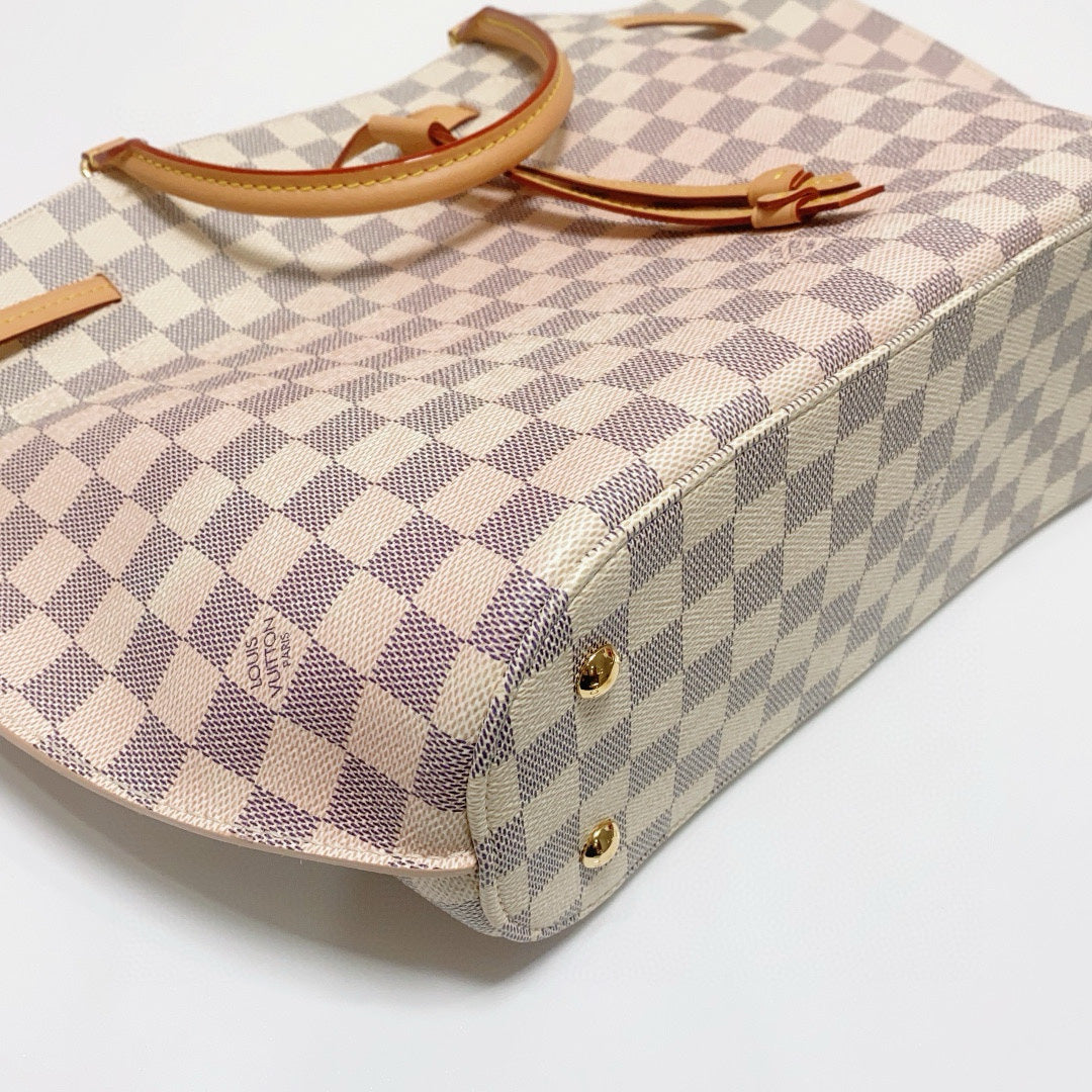 Louis Vuitton - Girolata Damier Azur - Damier Azur coated canvas with natural cowhide leather trim - White - (Medium)