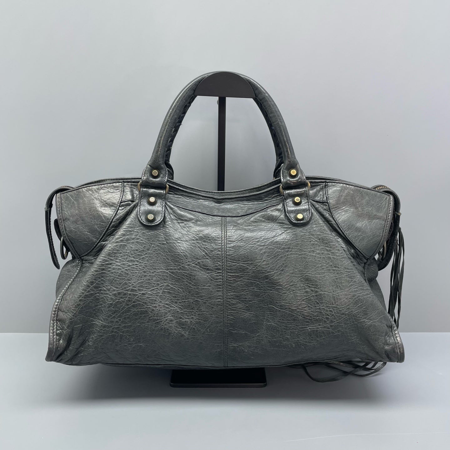 Balenciaga - City Bag - Distressed lambskin leather - Deep Grey - (large)