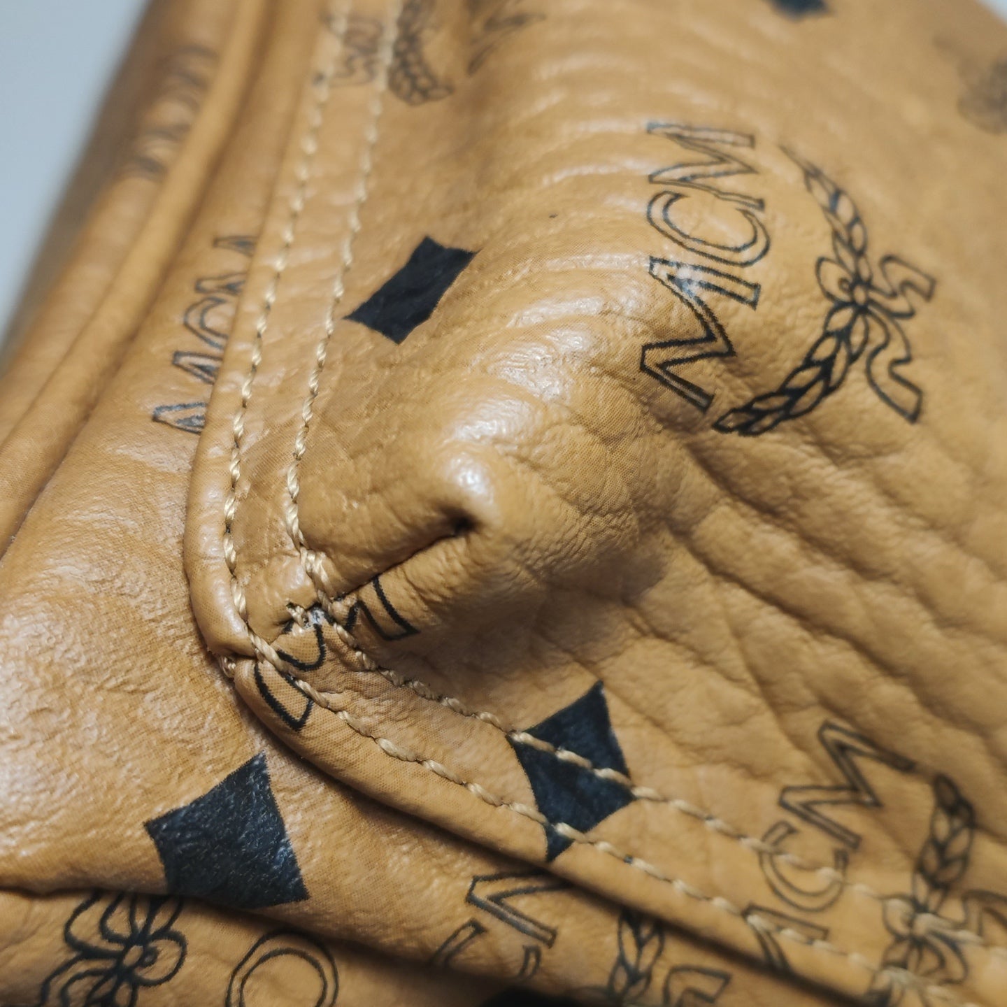 MCM - Stark Visetos Mini Backpack - Visetos coated canvas with leather trim - Cognac - (mini)
