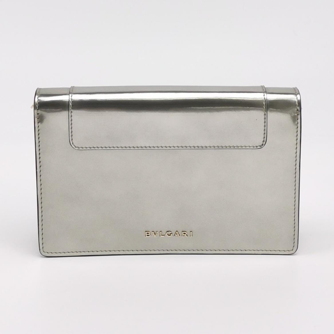 Bvlgari - Serpenti Forever Wallet on Chain - Metallic leather - Silver - (small)