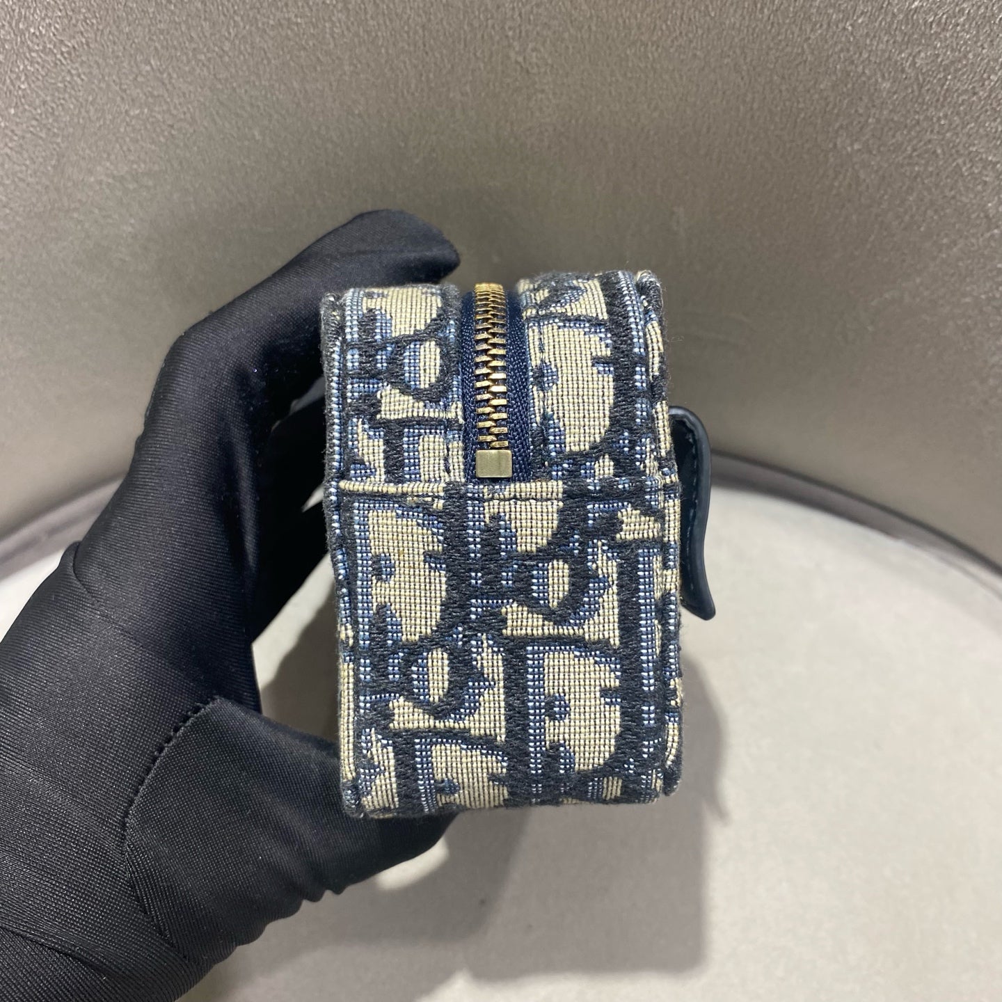 Dior - Oblique Canvas Belt Pouch - Cloth - Blue - (mini)