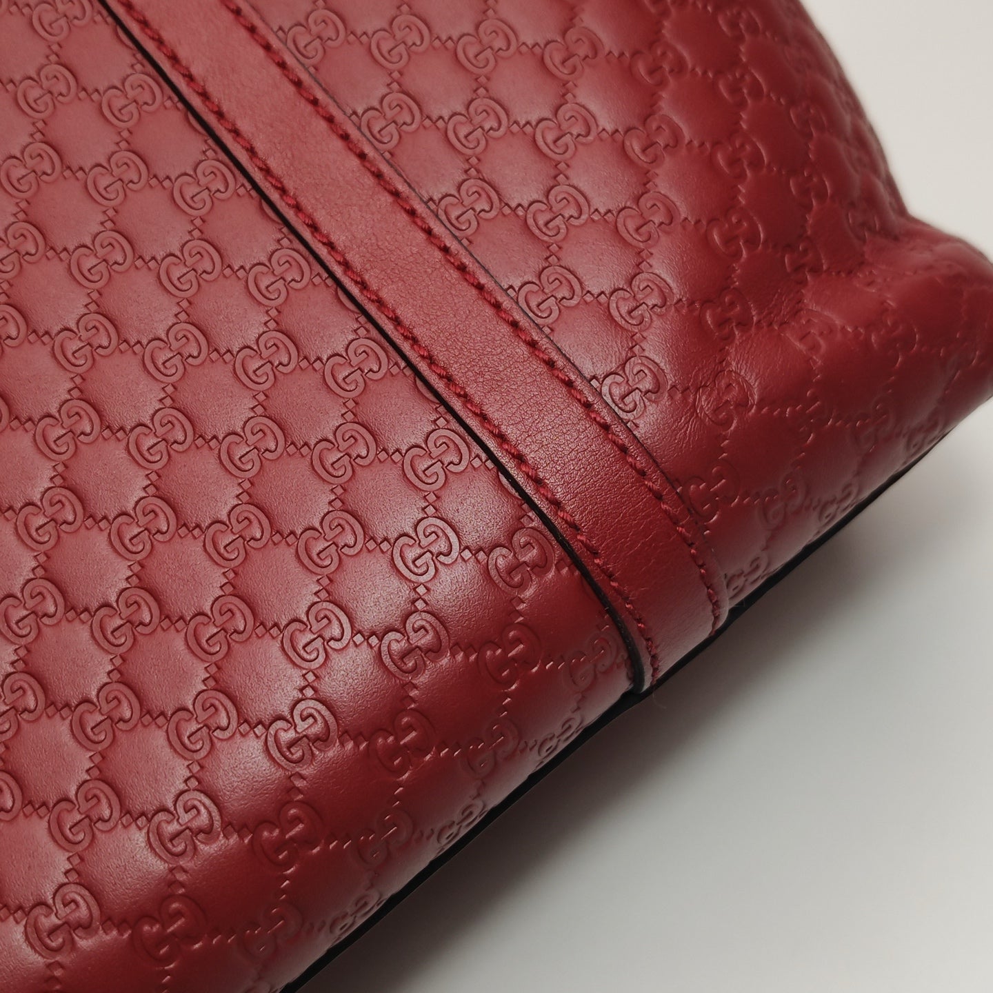 Gucci - Gucci Microguccissima Leather Top Handle Tote Bag 449656 - Leather - Red - (medium)