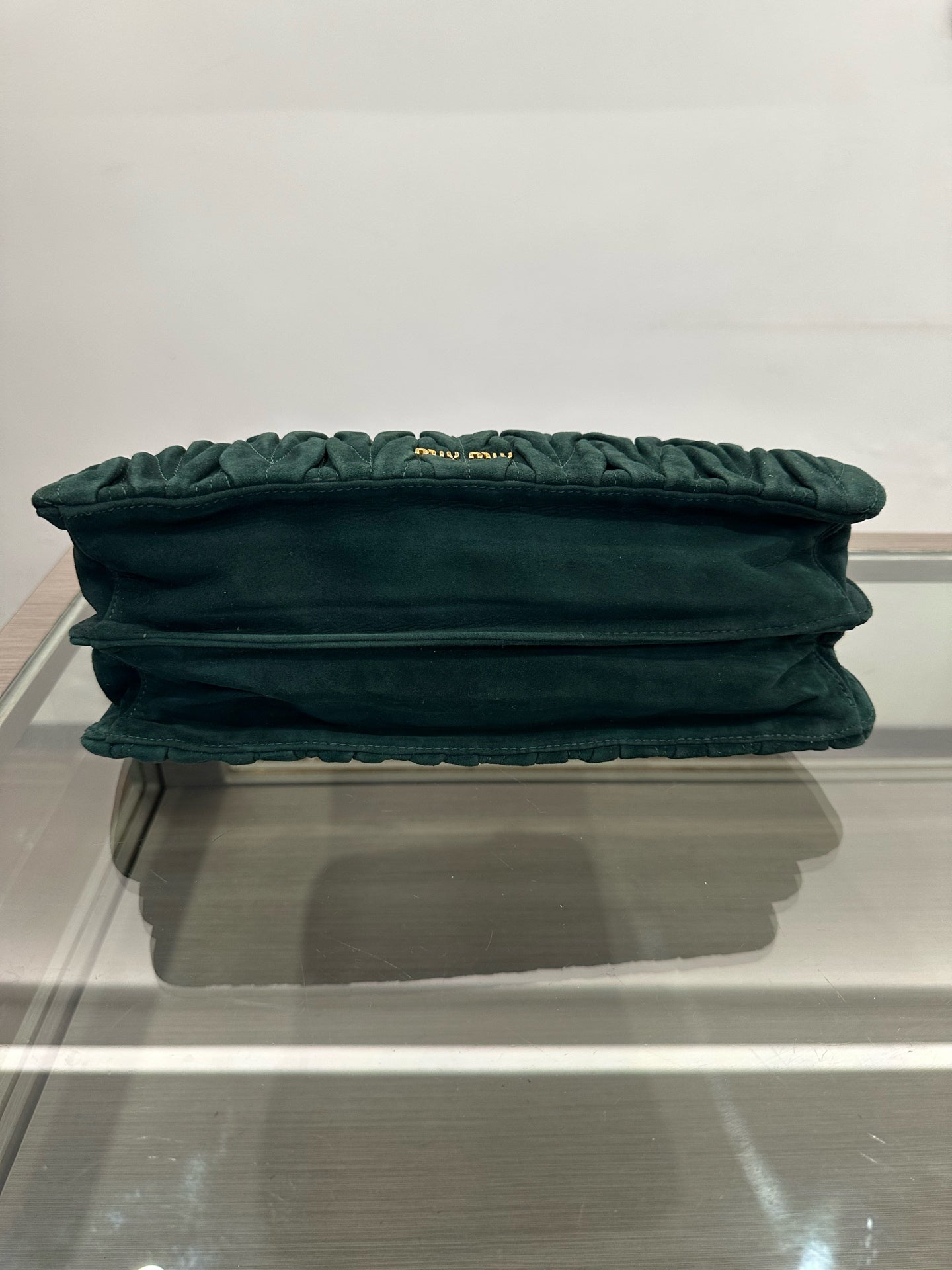 Miu Miu - Matelassé Velvet Clutch Bag - Velvet - Green - (small)