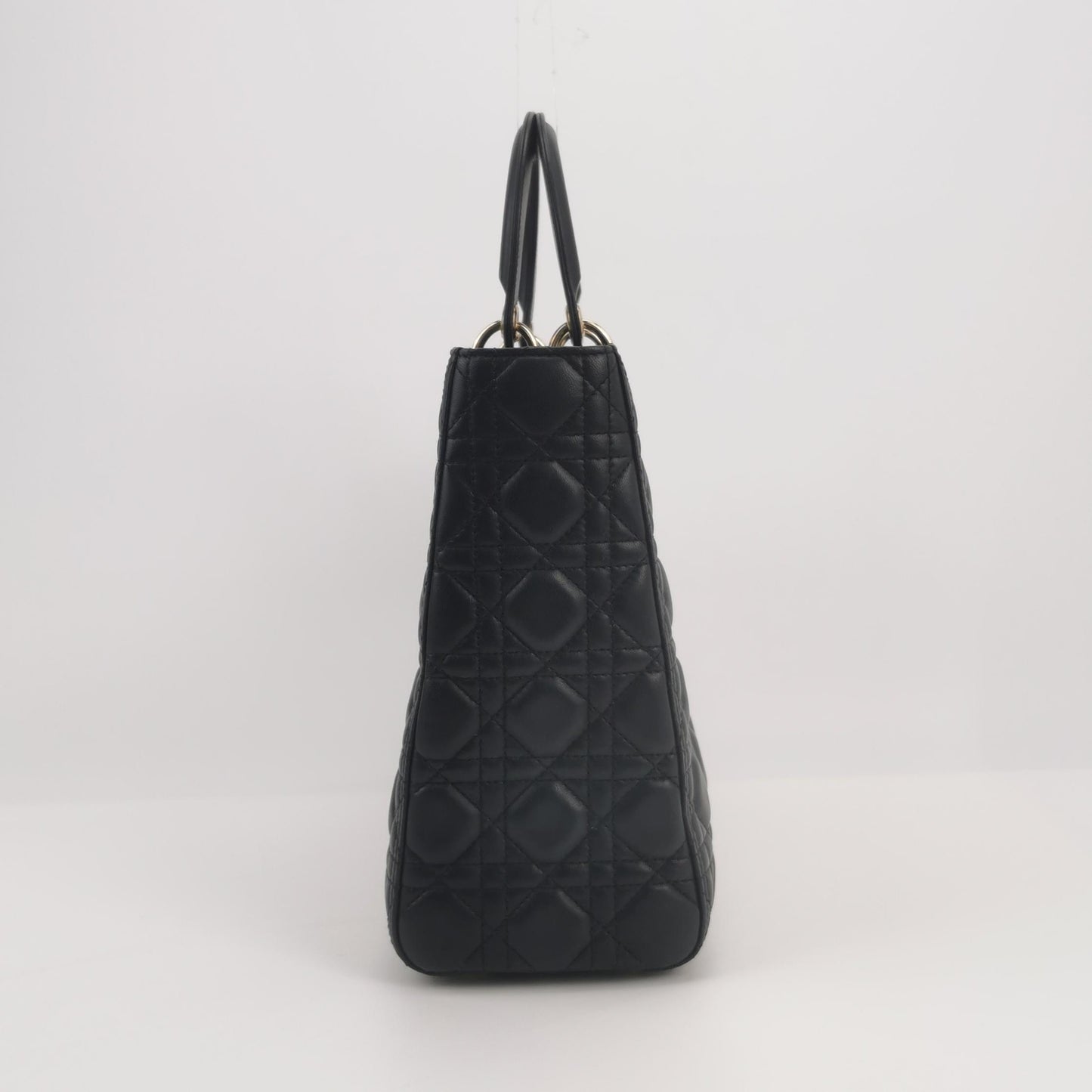 Dior - Lady Dior - Cannage quilted lambskin leather - Dark Navy Blue with Gold-Tone Hardware - (Medium)