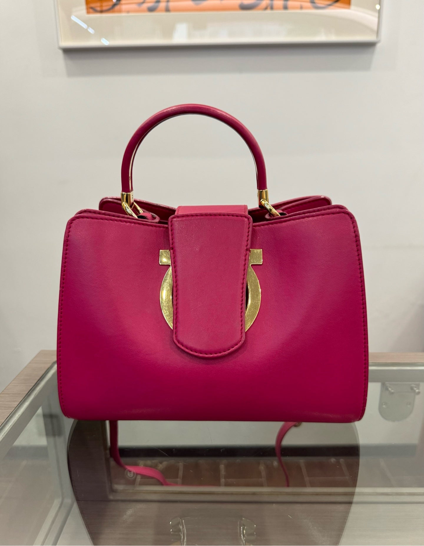 Salvatore Ferragamo - Gancini Top Handle Bag - Leather - Pink - (medium)