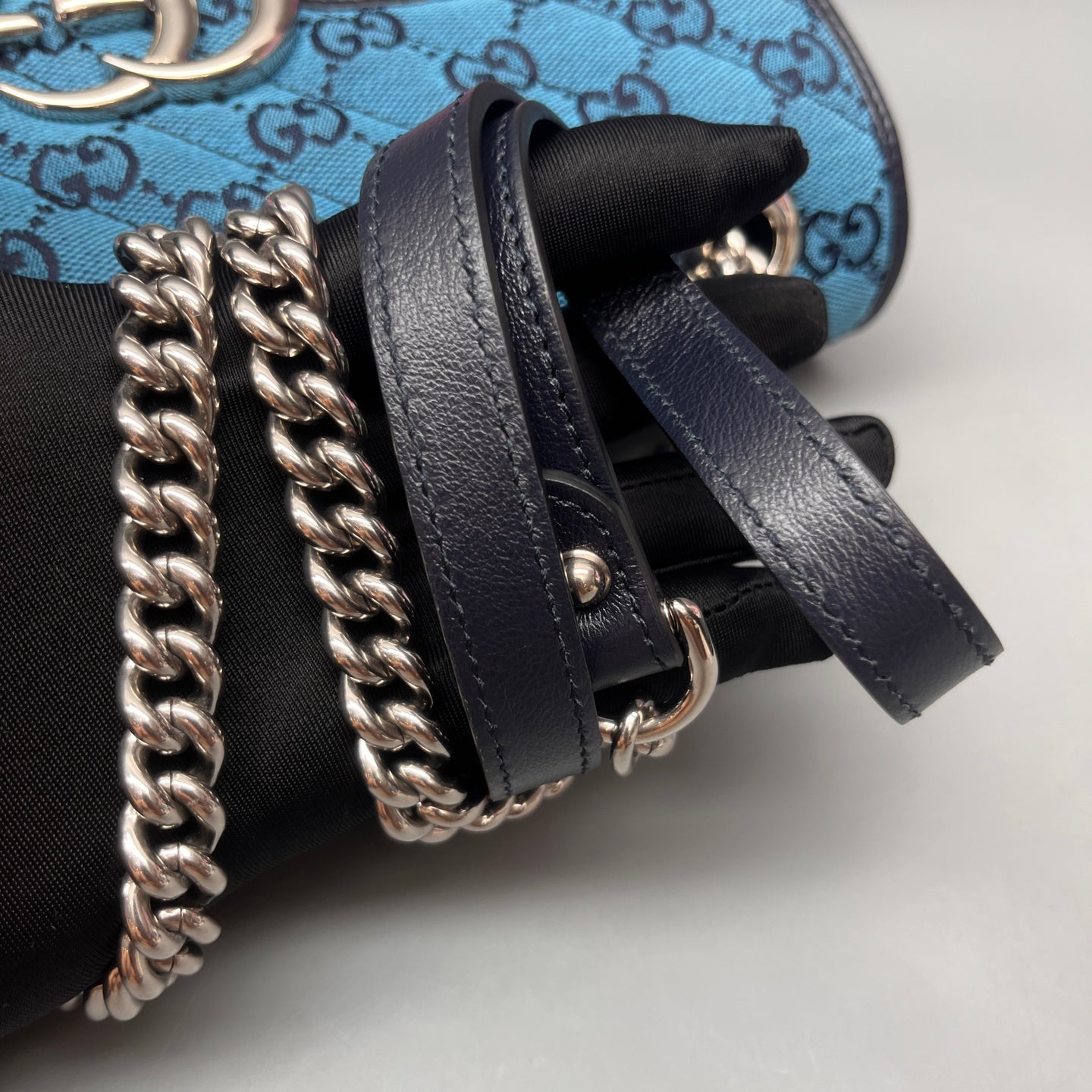 Gucci - GG Marmont Multicolour Quilted Canvas Chain Bag - Canvas with leather trim - Multicolour - (Medium)