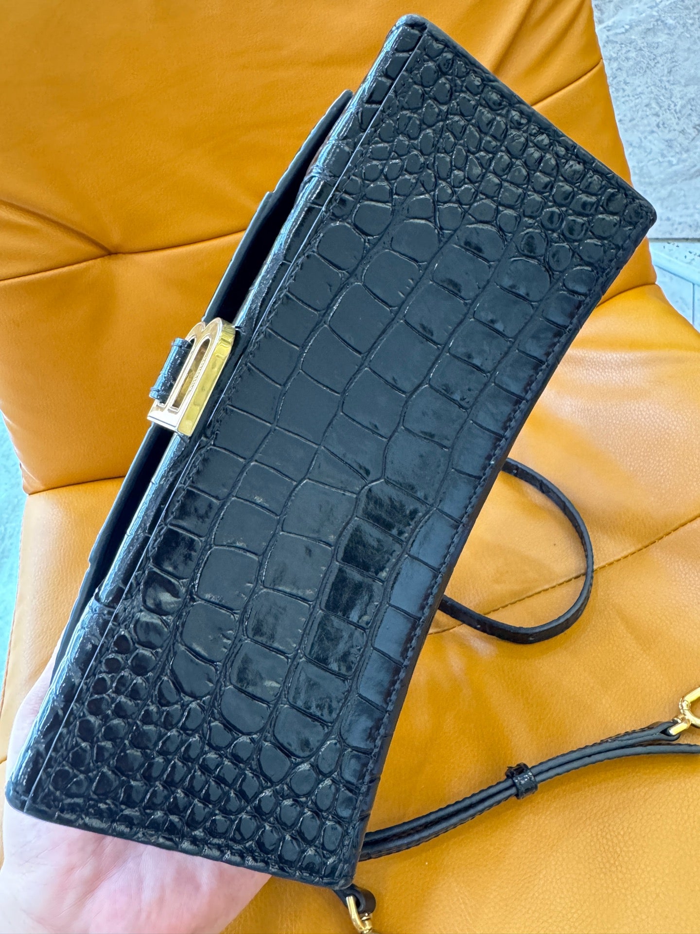 Balenciaga - Hourglass Small Top Handle Bag - Leather - Black - (mini)