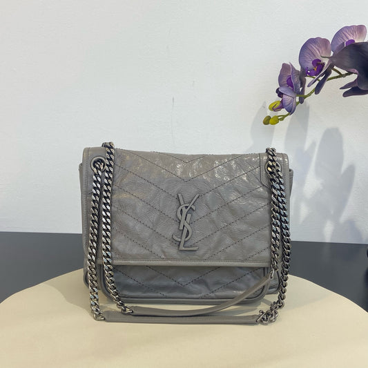 Saint Laurent - Niki Medium - Leather - Grey - (medium)