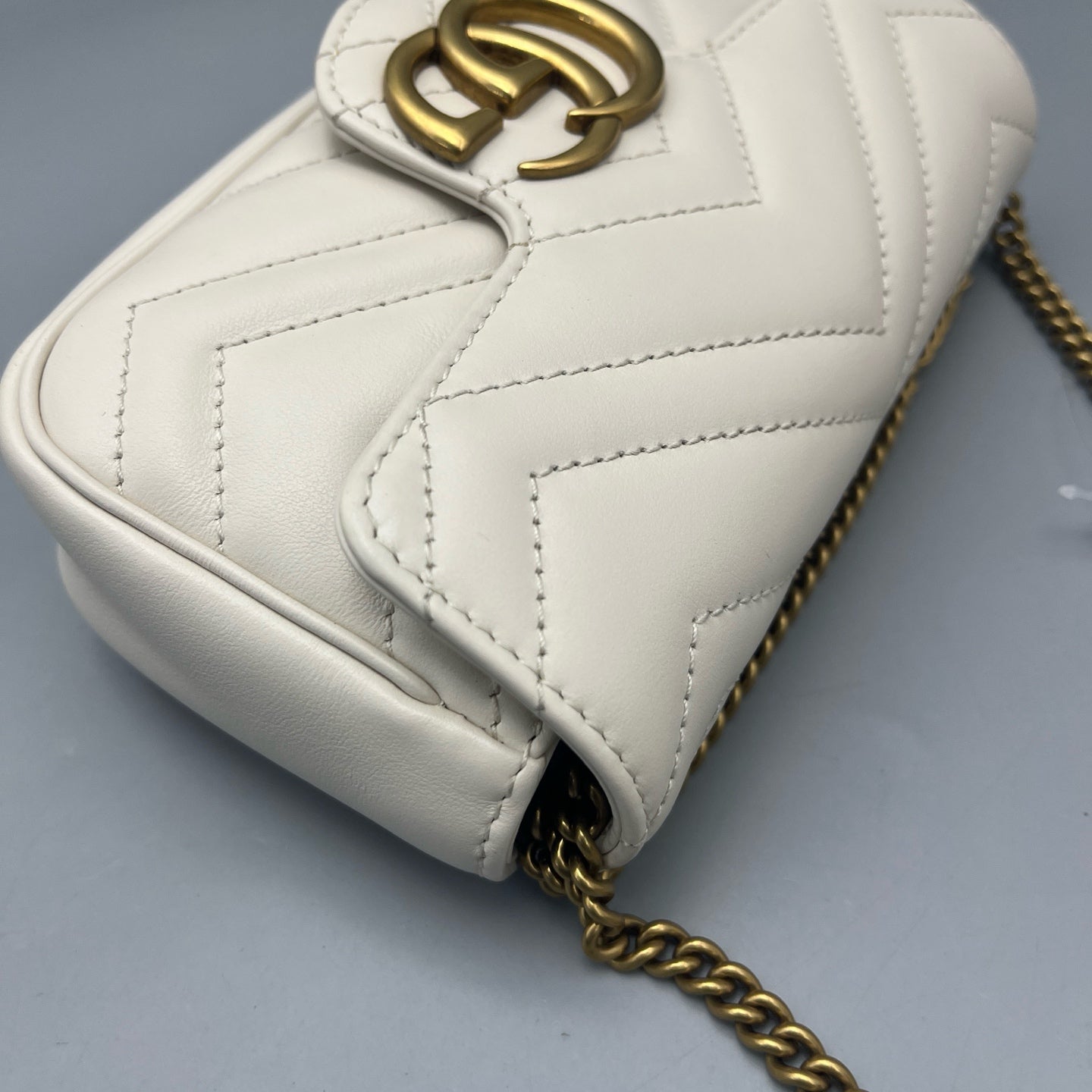 Gucci - GG Marmont Super Mini Bag - Leather - White - (mini)