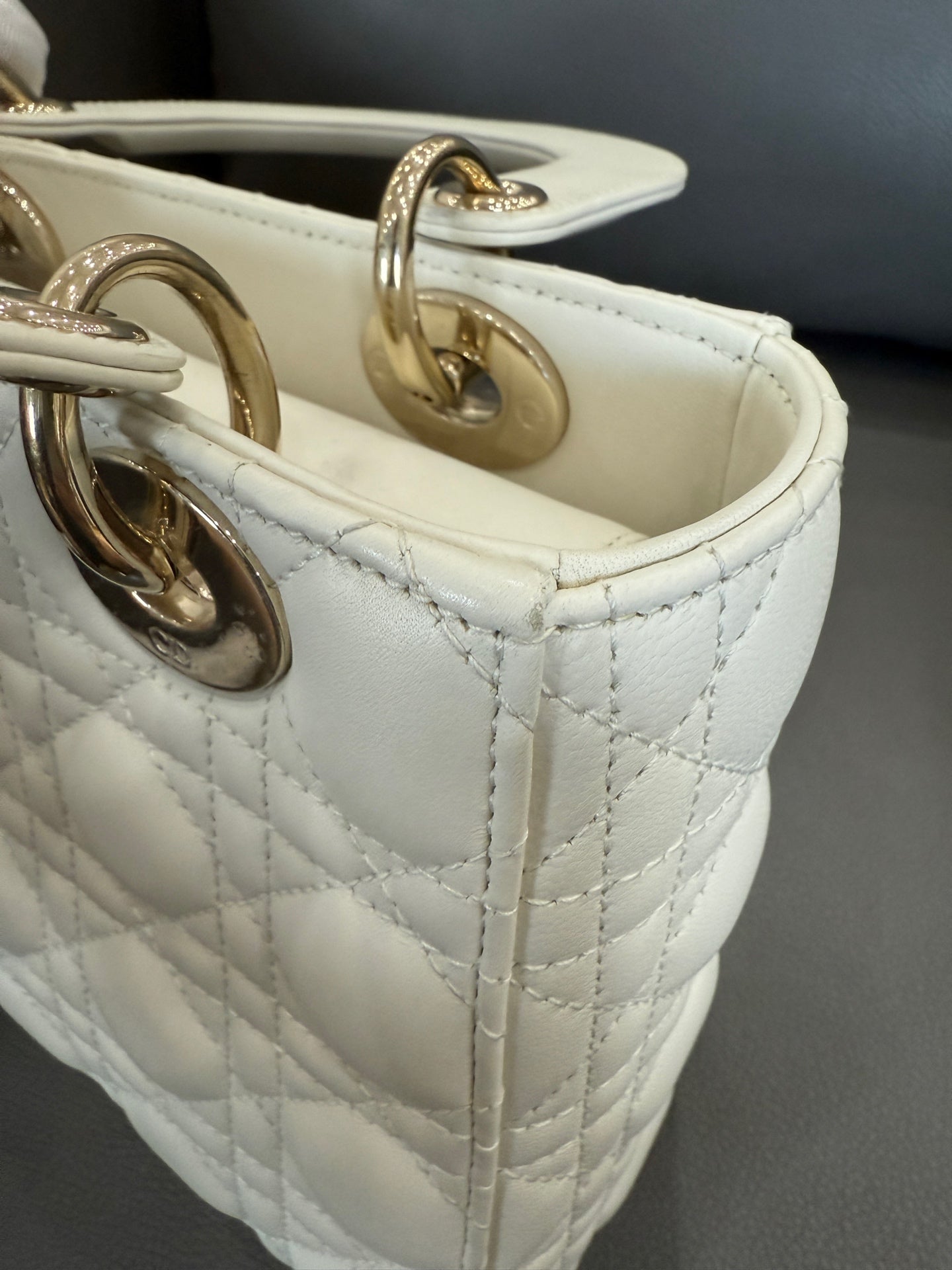 Dior - Lady Dior - Leather - White - (small)
