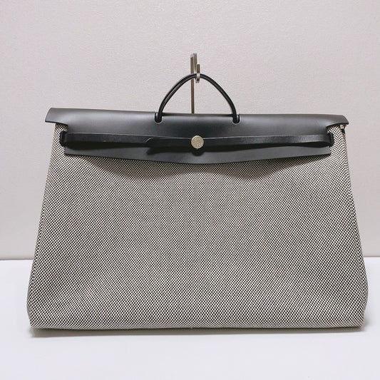 Hermès - Herbag 50 - Canvas and Leather - Black and White - (Large)