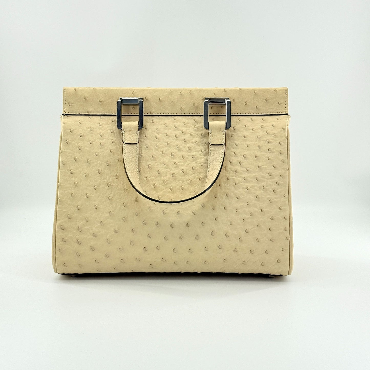 Gucci - Zumi Top Handle Bag - Ostrich leather - Beige - (Small)