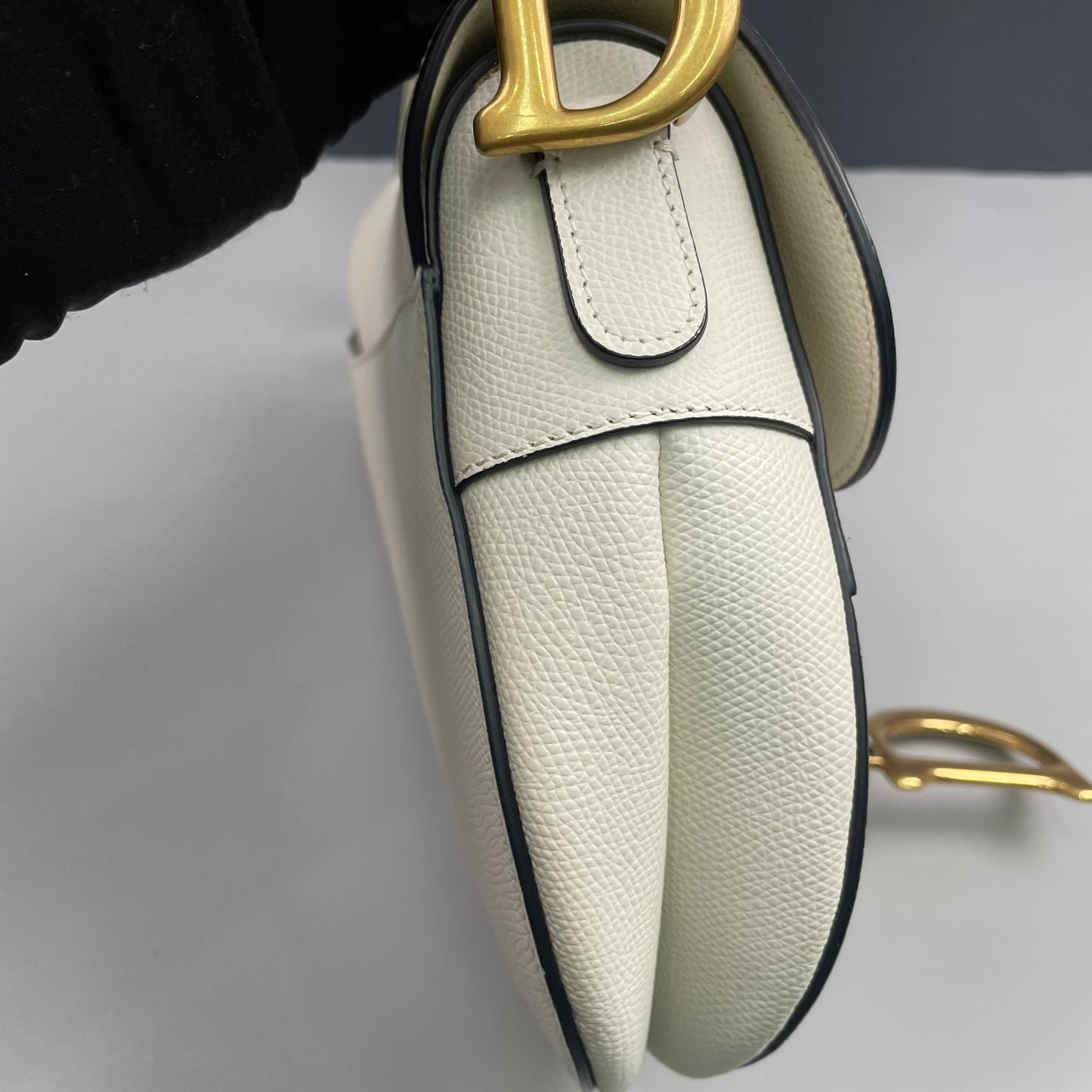 Dior - Saddle Bag - Grained calfskin leather - White - (Medium)