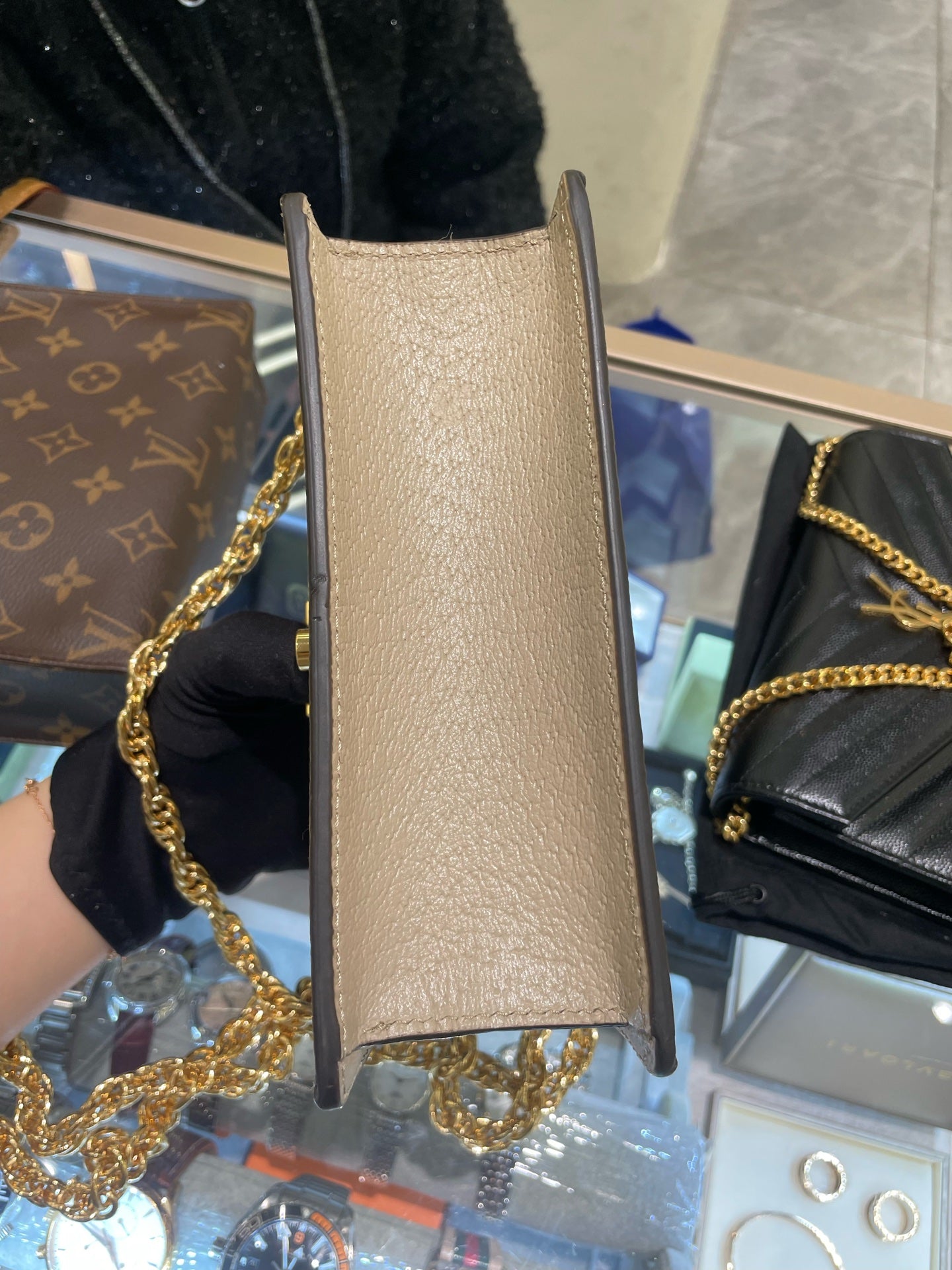 Gucci - Ophidia Mini Messenger Bag - GG Supreme canvas with leather trim - Beige - (mini)